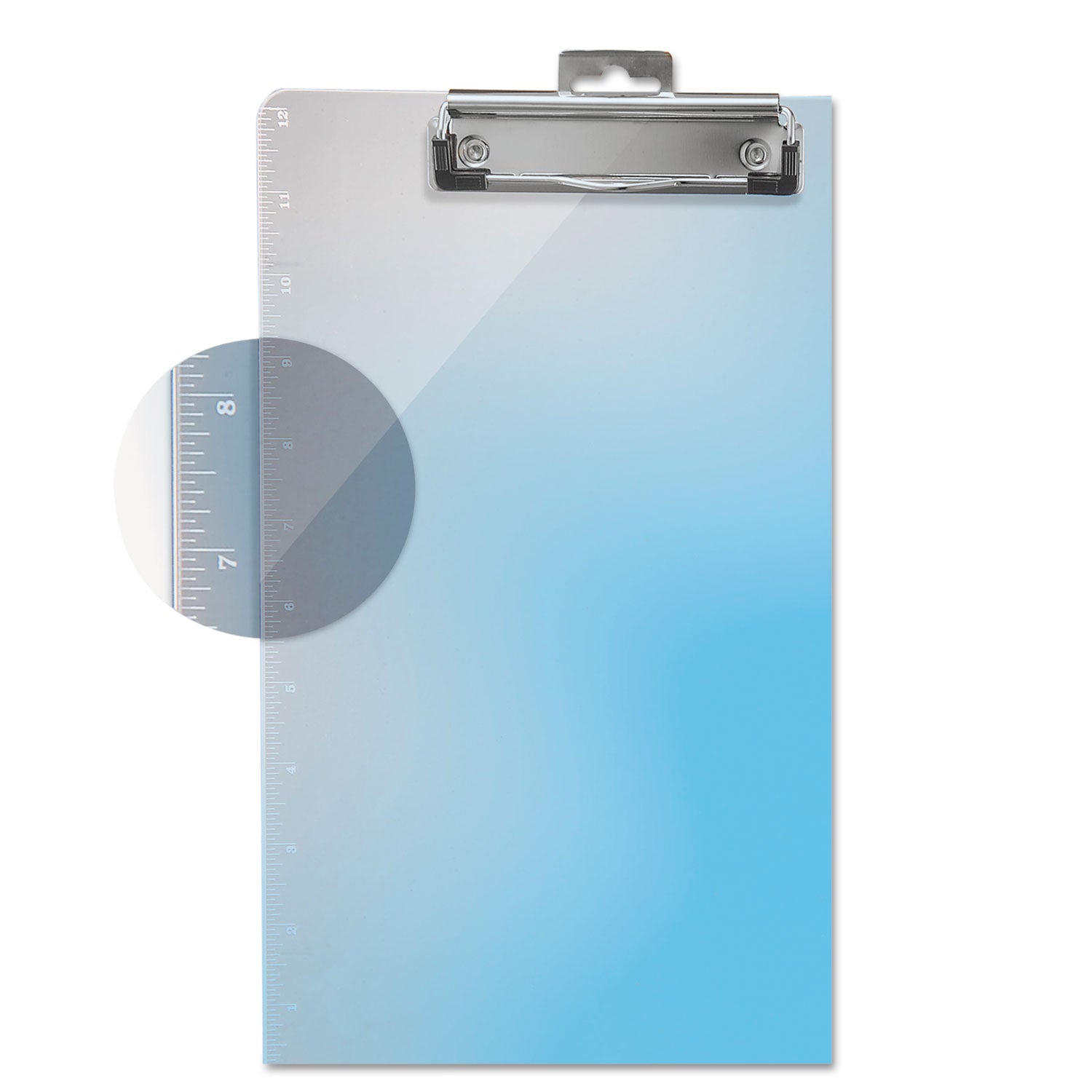 Plastic Clipboards with 12" Ruler Markings, 0.5" Clip Capacity, Holds 8.5 x 11 Sheets, Clear -