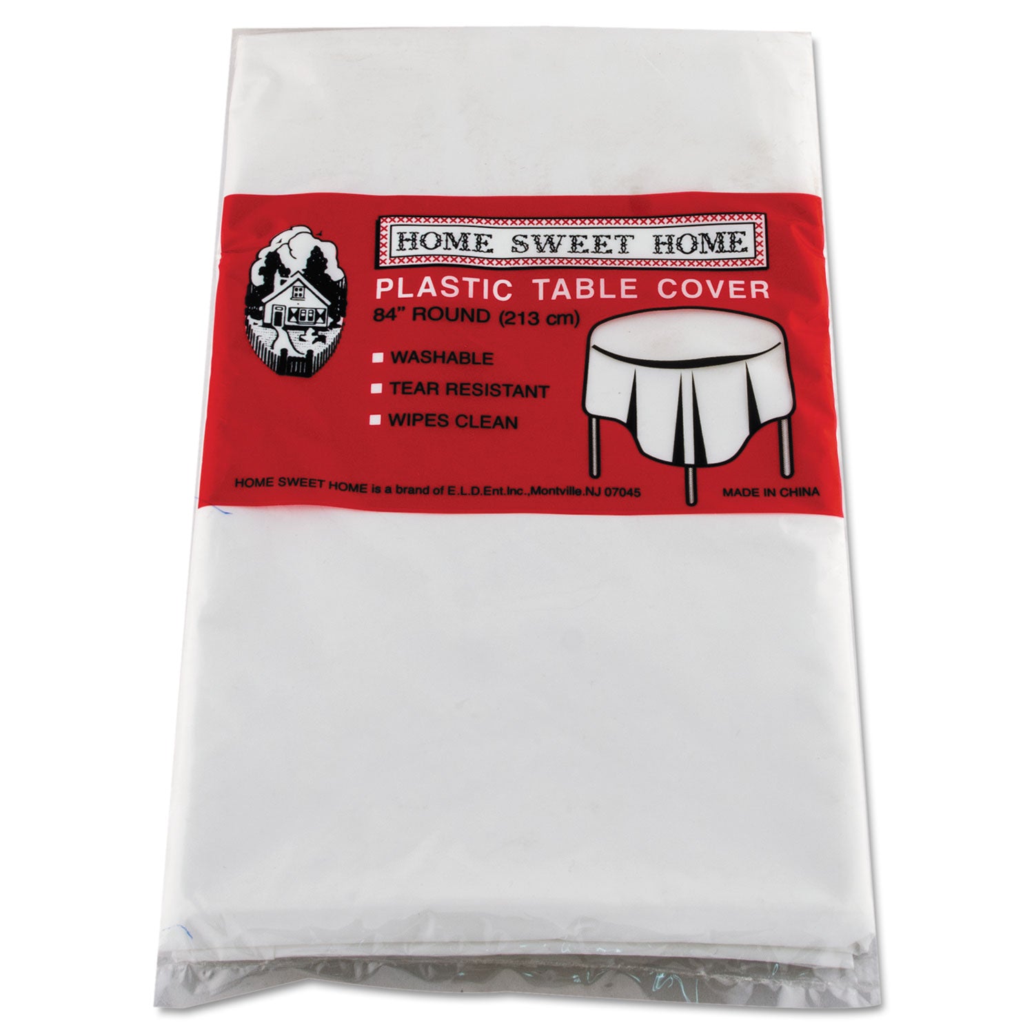 Table Set Round Table Cover, Plastic, 84" Diameter, White, 6/Pack -