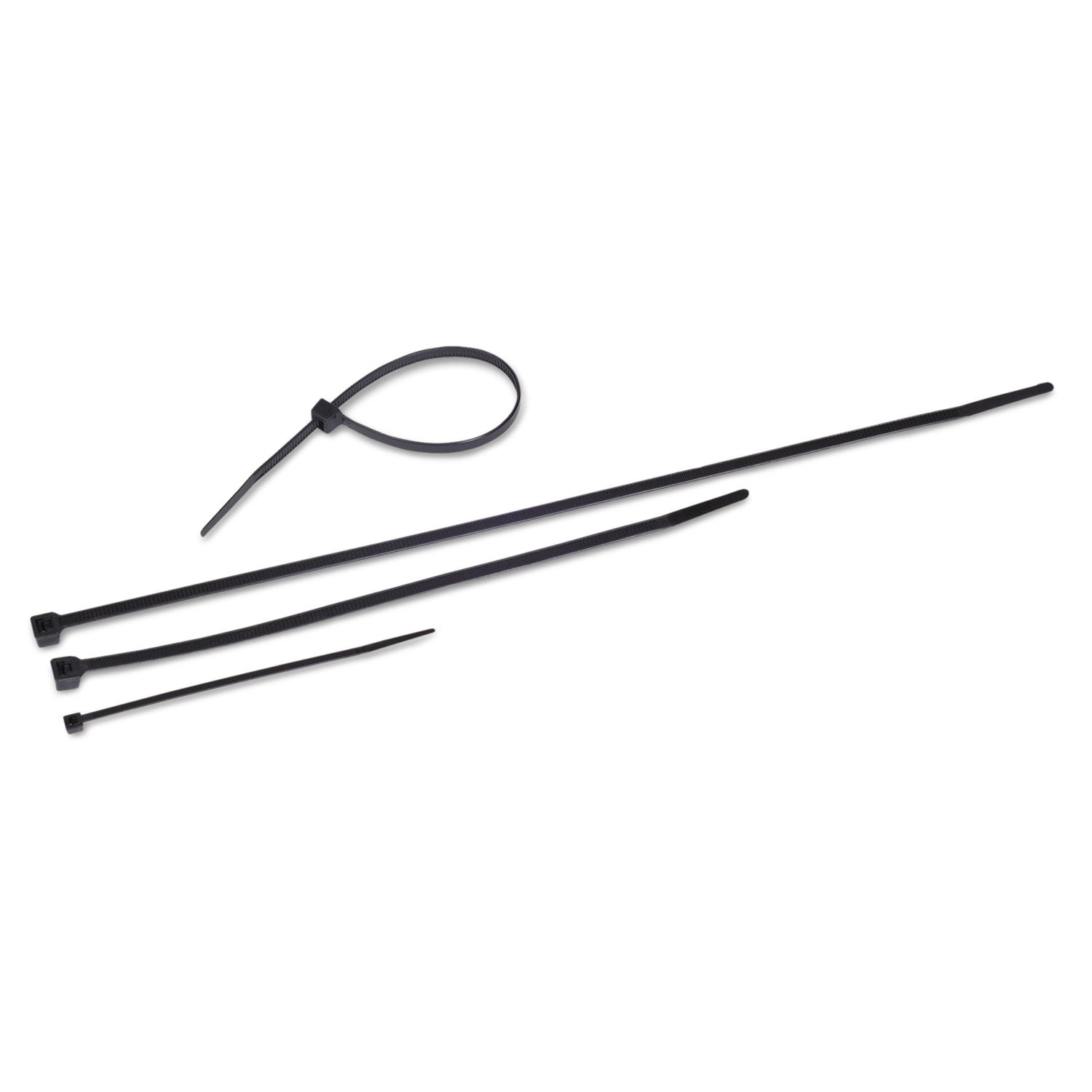 Nylon Cable Ties, 11 x 0.19, 50 lb, Black, 500/Pack -
