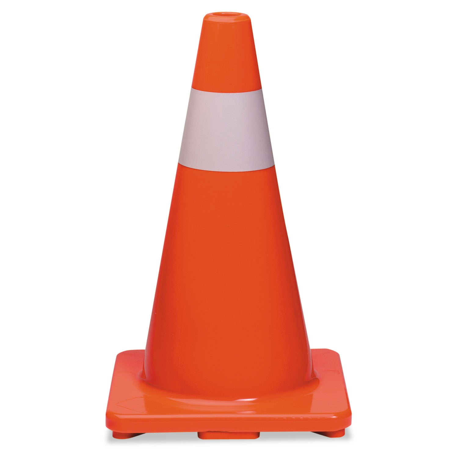 Traffic Cone, 10 x 10 x 18, Orange/Silver -