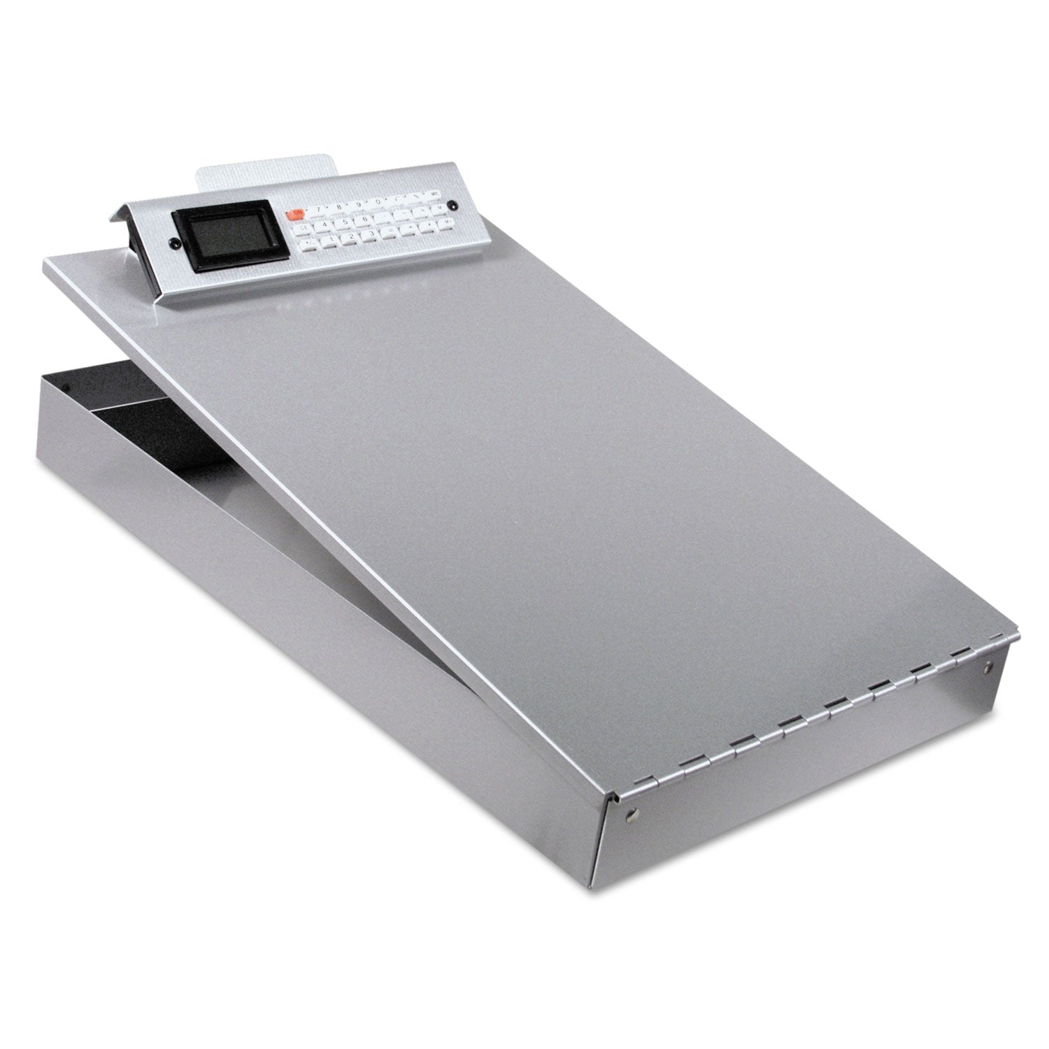 Redi-Rite Aluminum Storage Clipboard with Calculator, 1" Clip Capacity, Holds 8.5 x 11 Sheets, Silver -