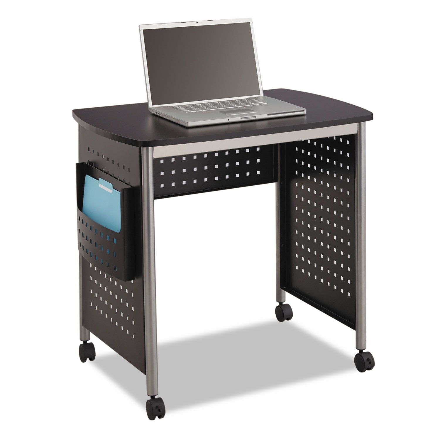 Scoot Desk, 32.25" x 22" x 30.5", Black/Silver -