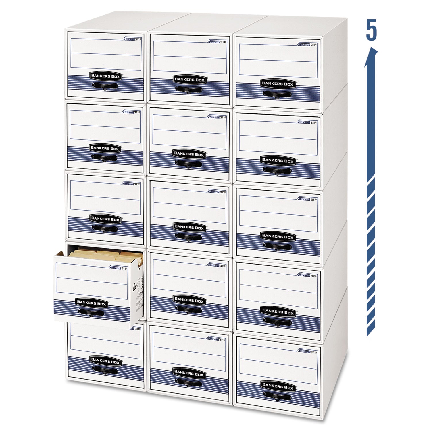 STOR/DRAWER STEEL PLUS Extra Space-Savings Storage Drawers, 10.5" x 25.25" x 5.25", White/Blue, 12/Carton -