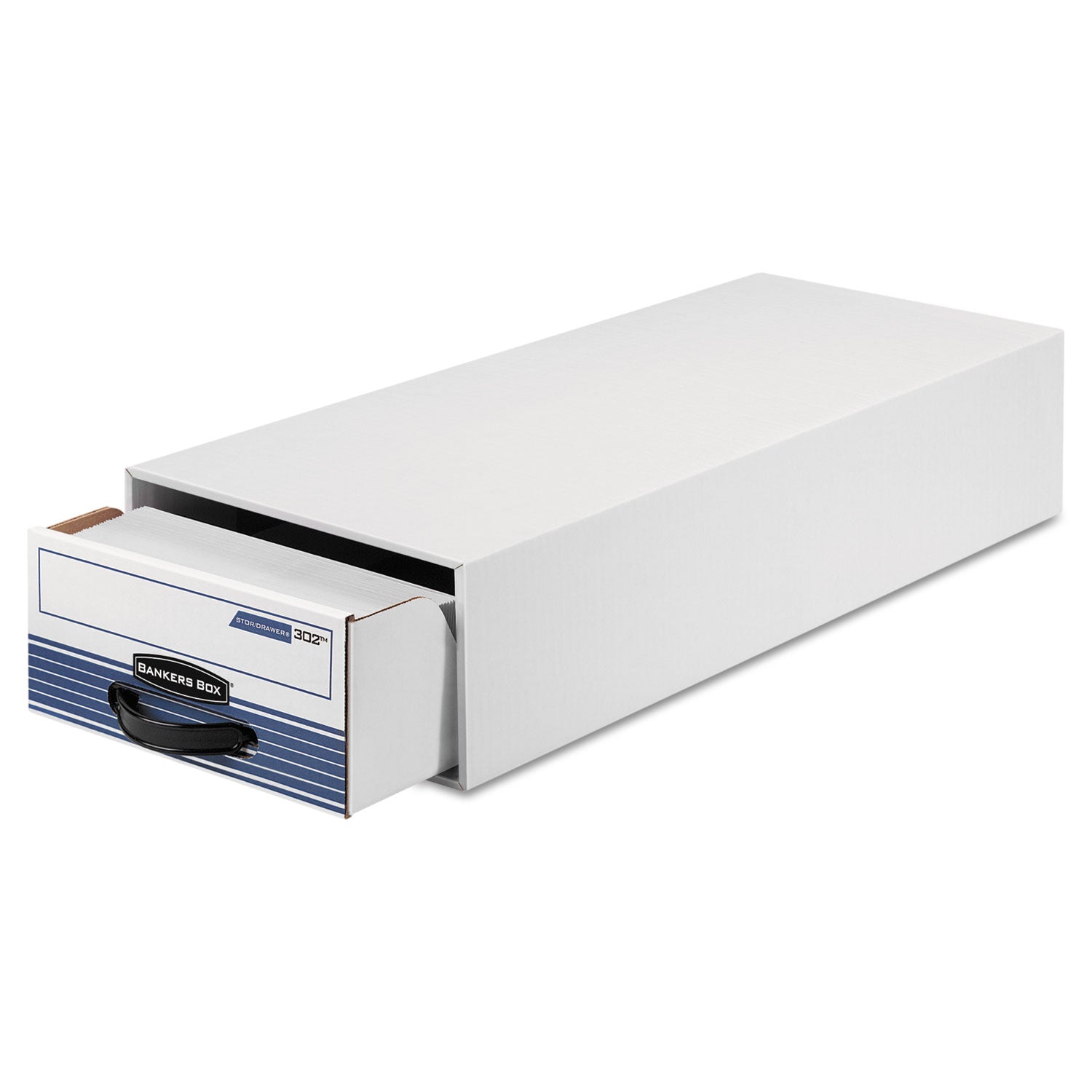 STOR/DRAWER STEEL PLUS Extra Space-Savings Storage Drawers, 10.5" x 25.25" x 5.25", White/Blue, 12/Carton -