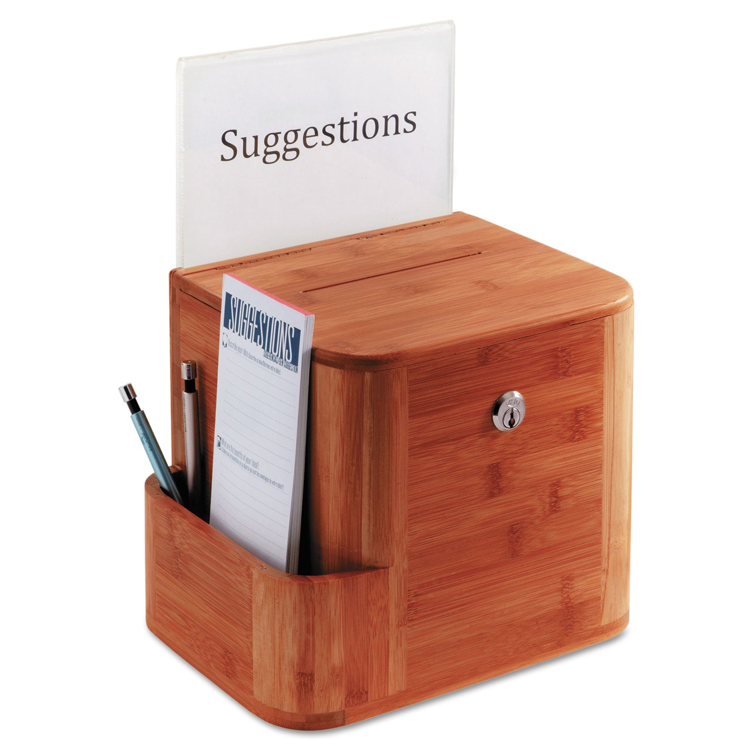 Bamboo Suggestion Boxes, 10 x 8 x 14, Cherry -