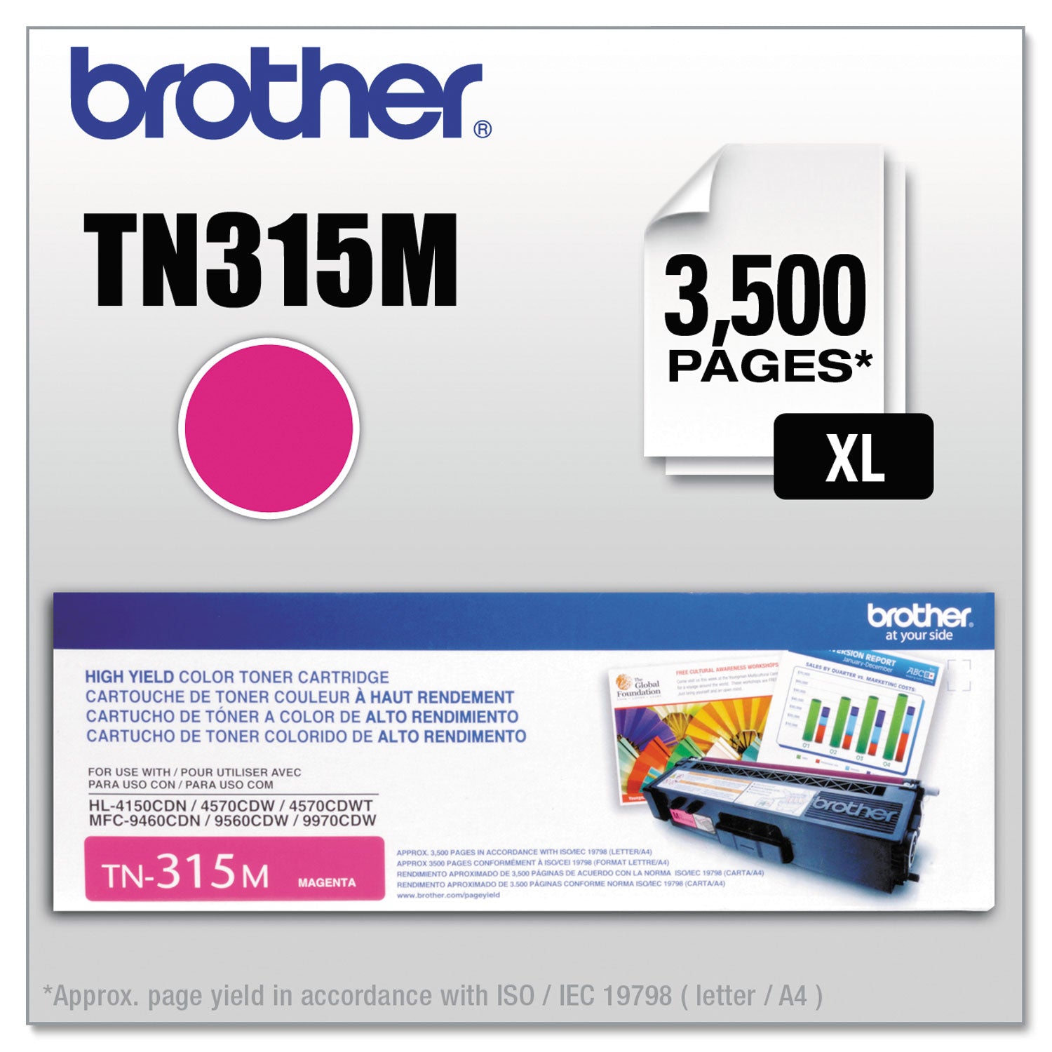TN315M High-Yield Toner, 3,500 Page-Yield, Magenta -