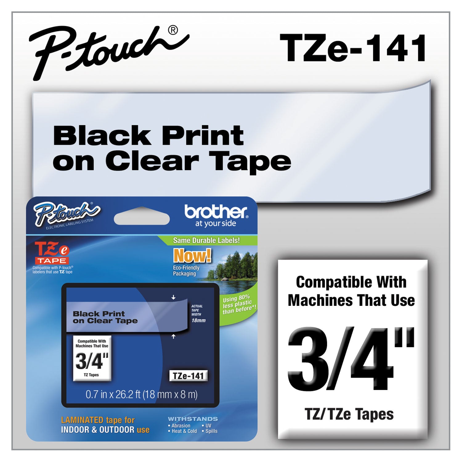 tze-standard-adhesive-laminated-labeling-tape-07-x-262-ft-black-on-clear_brttze141 - 1
