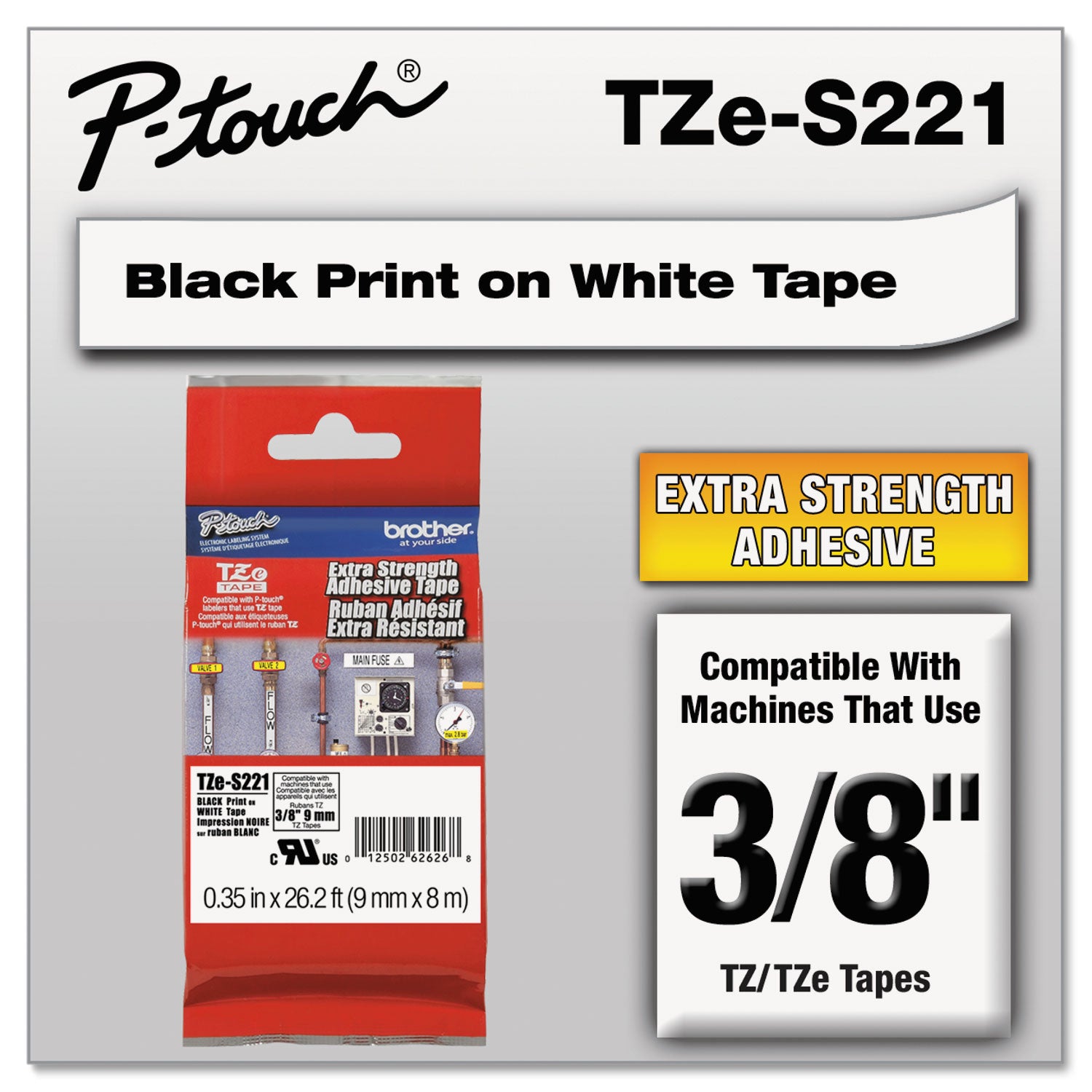 tze-extra-strength-adhesive-laminated-labeling-tape-035-x-262-ft-black-on-white_brttzes221 - 2