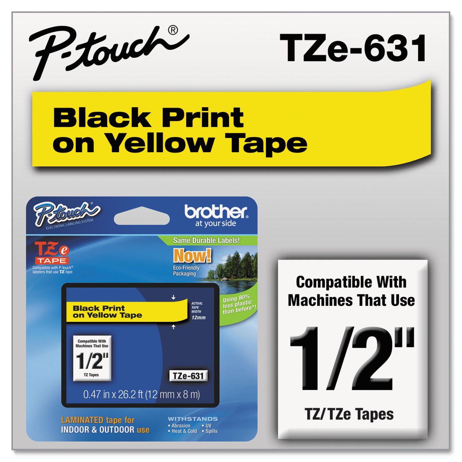 tze-standard-adhesive-laminated-labeling-tape-047-x-262-ft-black-on-yellow_brttze631 - 2
