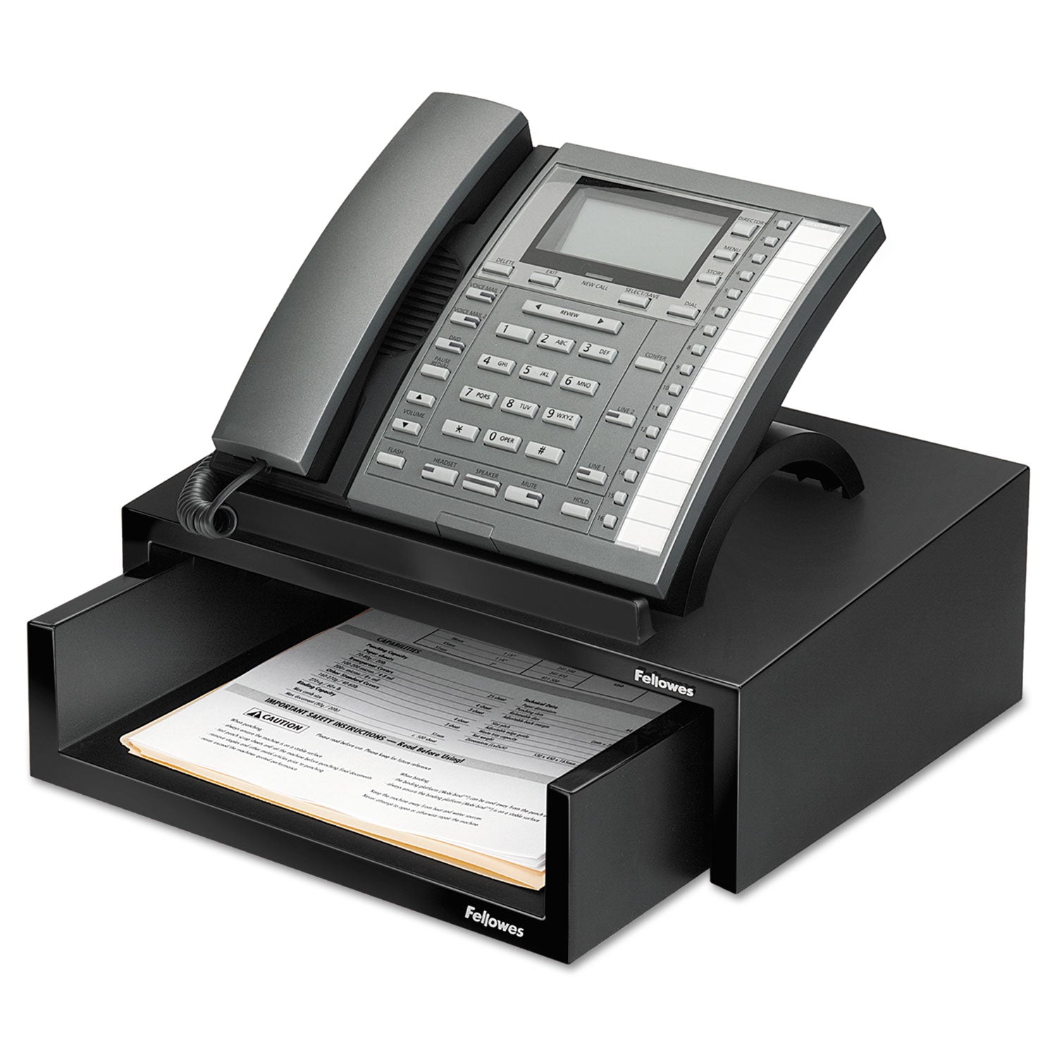 Designer Suites Telephone Stand, 13 x 9.13 x 4.38, Black Pearl -