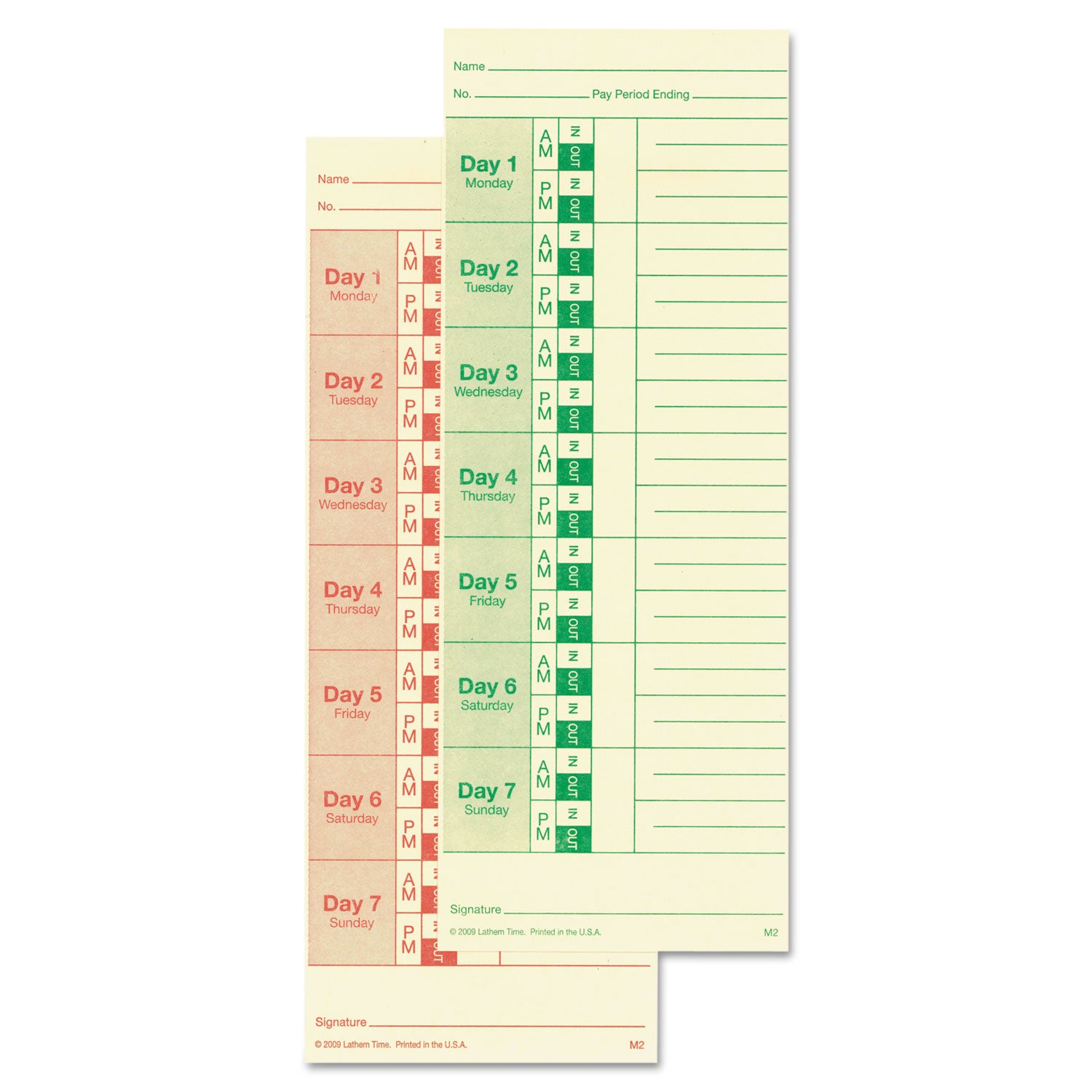 Time Clock Cards for All Standard Side-Print Time Clocks, Two Sides, 3.5 x 9, 100/Pack -