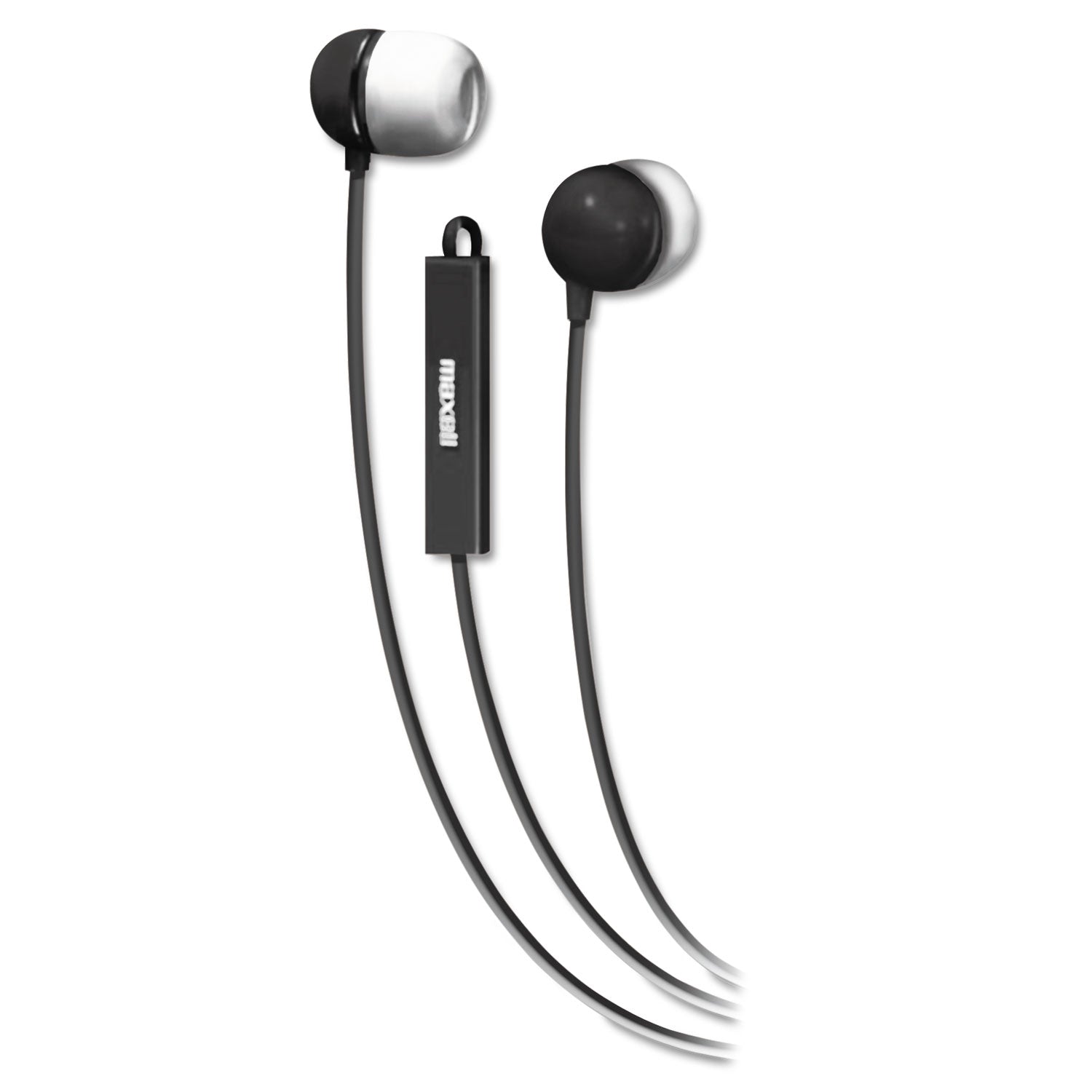 In-Ear Buds with Built-in Microphone, 4 ft Cord, Black -