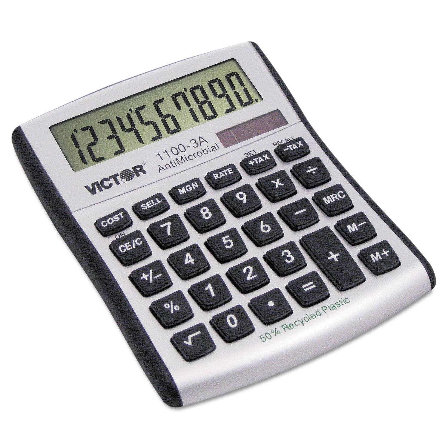 1100-3A Antimicrobial Compact Desktop Calculator, 10-Digit LCD -