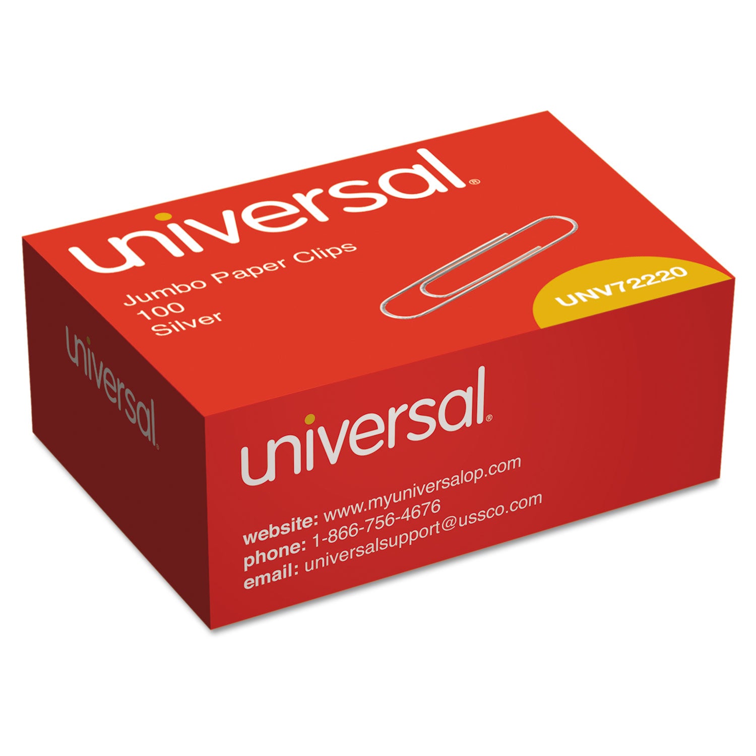 Paper Clips, Jumbo, Smooth, Silver, 100/Box -