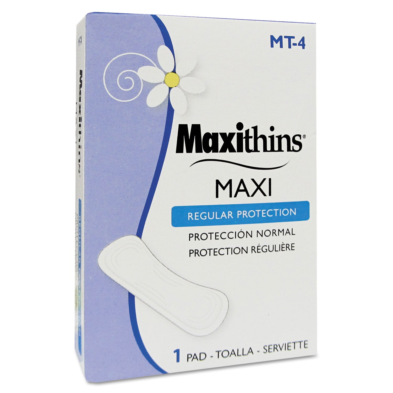 Maxithins Vended Sanitary Napkins #4, Maxi, 250 Individually Boxed Napkins/Carton -