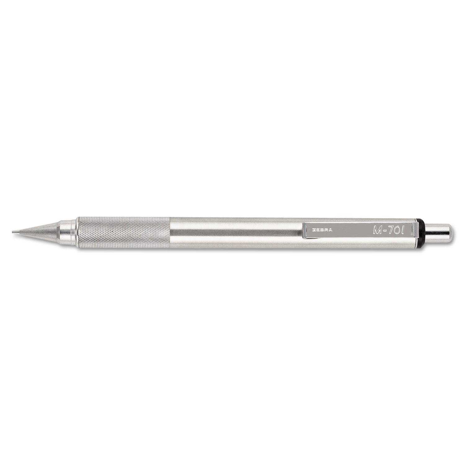 M-701 Mechanical Pencil, 0.7 mm, F (#2.5), Black Lead, Silver Barrel -