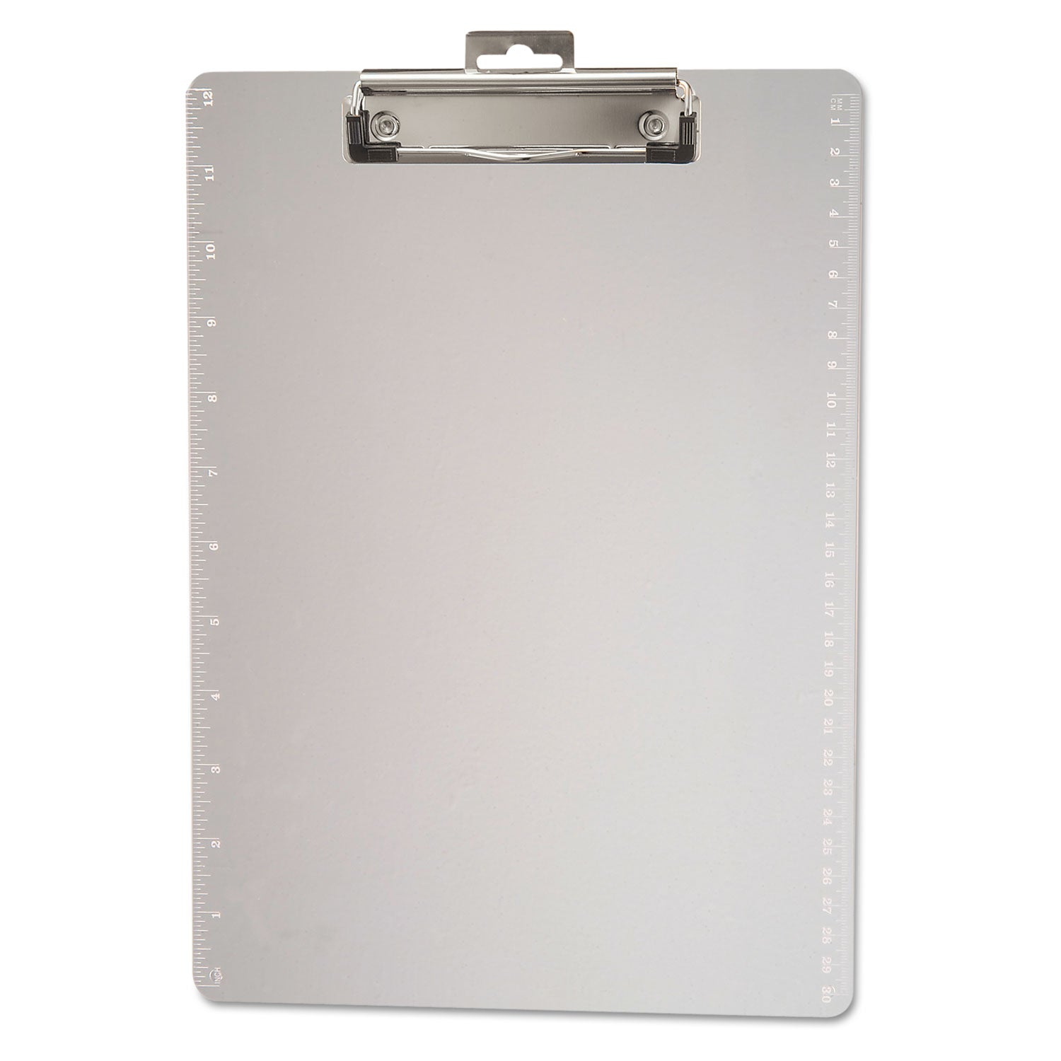 Plastic Clipboards with 12" Ruler Markings, 0.5" Clip Capacity, Holds 8.5 x 11 Sheets, Clear -