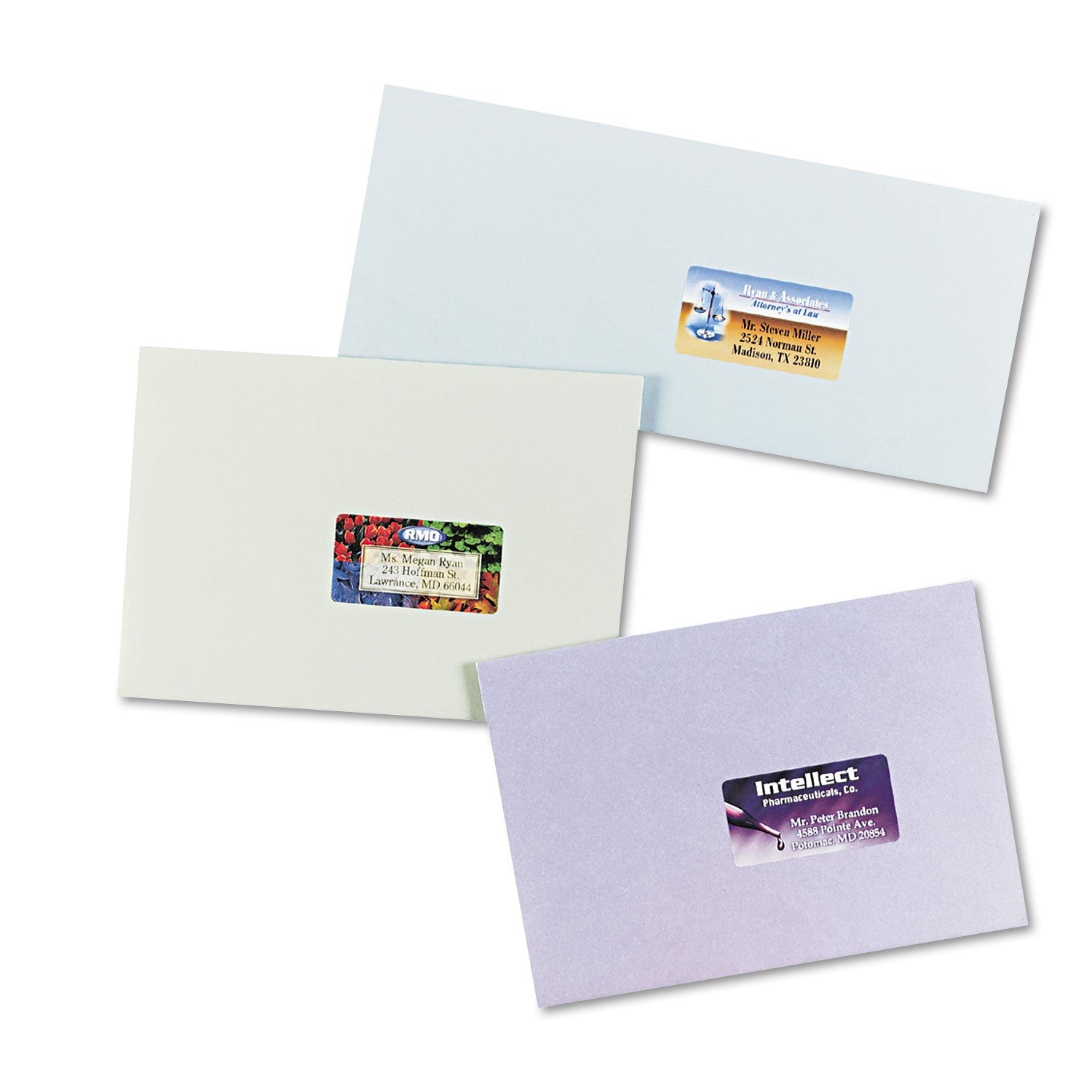 Vibrant Laser Color-Print Labels w/ Sure Feed, 1.25 x 2.38, White, 450/Pack -