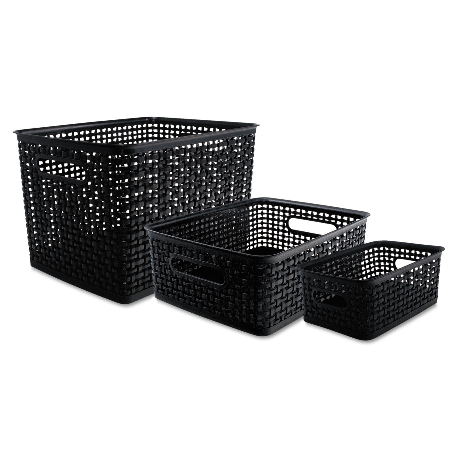 Weave Bins, 13.63 x 10.75 x 9, Black, 3/Pack -