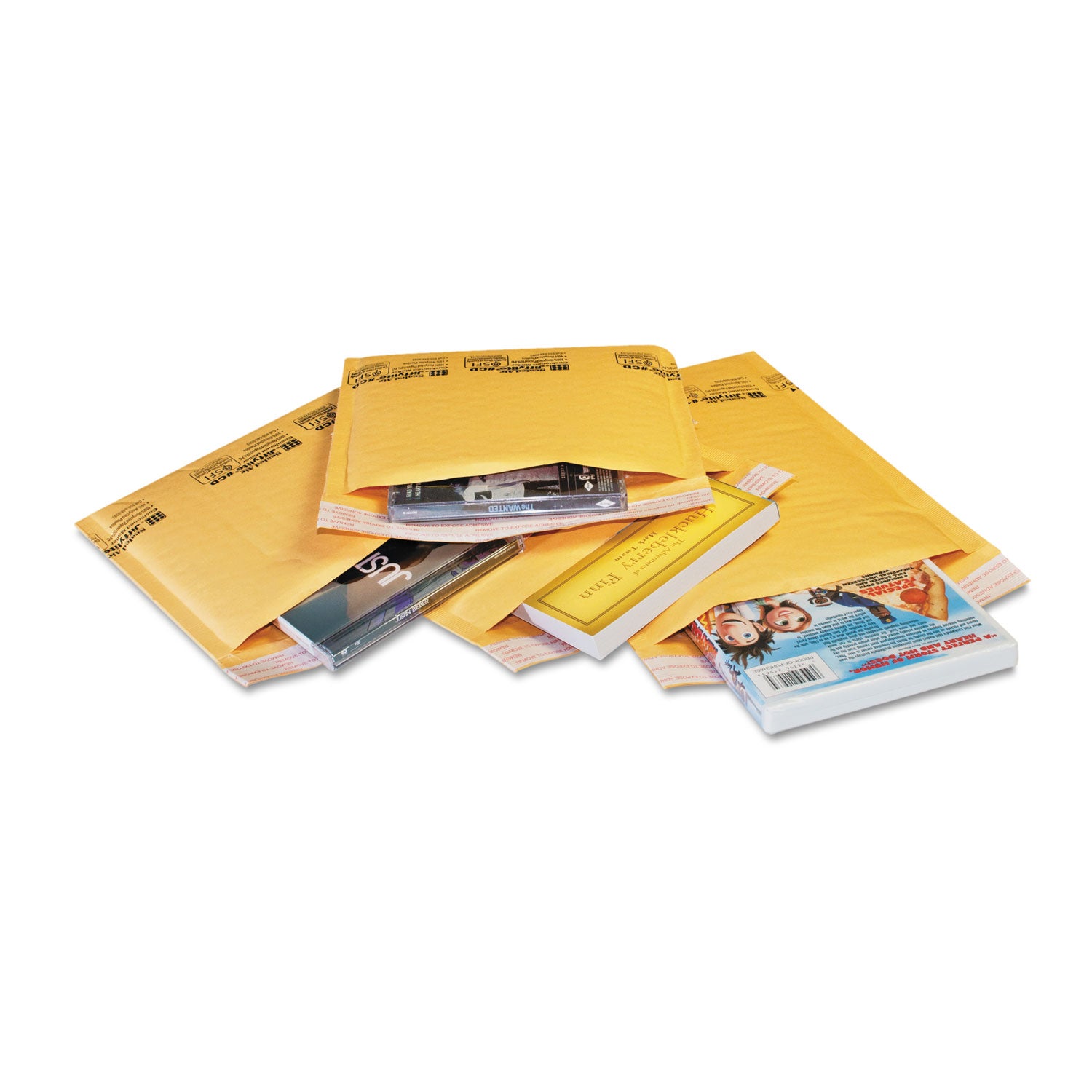 Jiffylite Self-Seal Bubble Mailer, #0, Barrier Bubble Air Cell Cushion, Self-Adhesive Closure, 6 x 10, Brown Kraft, 200/CT -