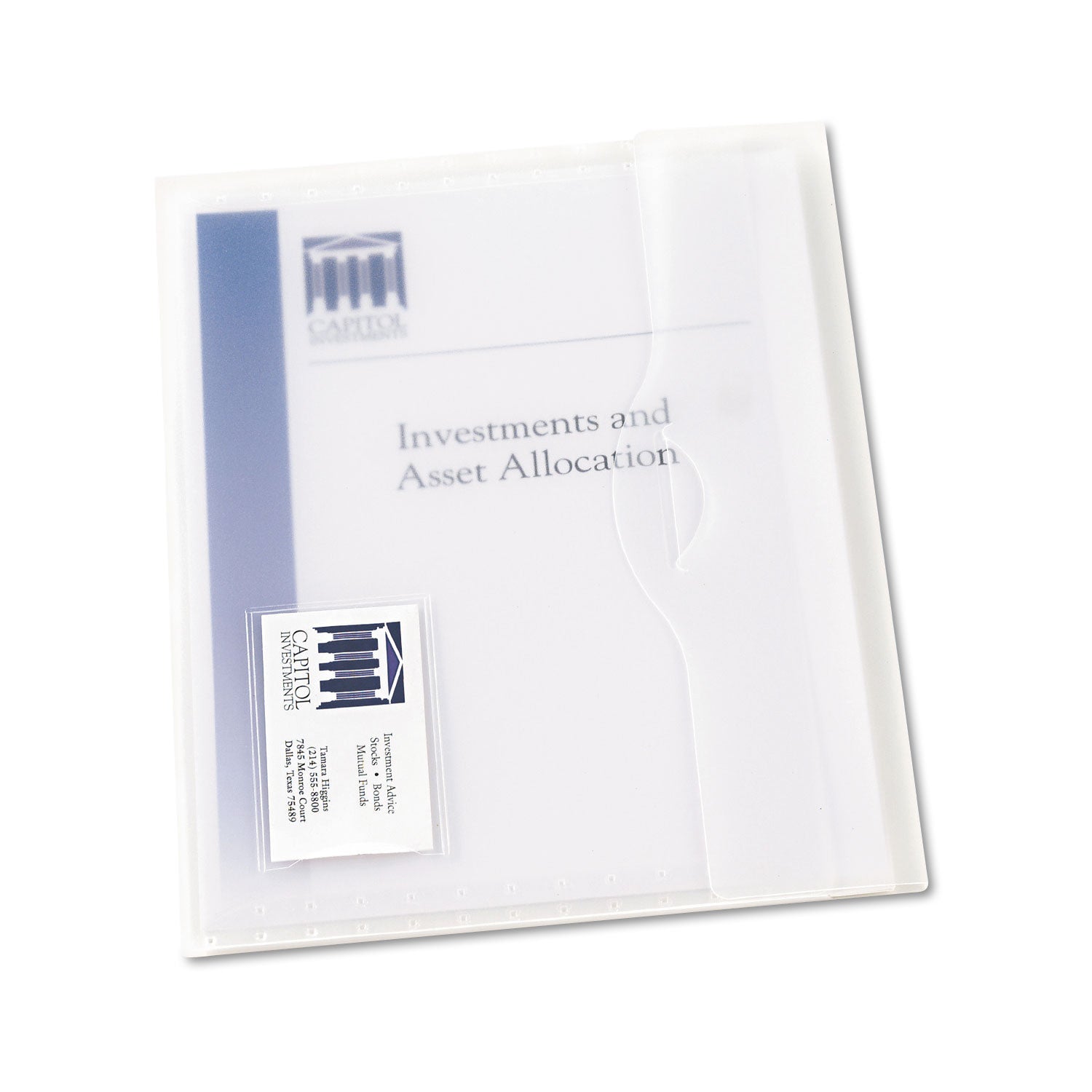 Translucent Document Wallets, Letter Size, Translucent Clear, 12/Box -