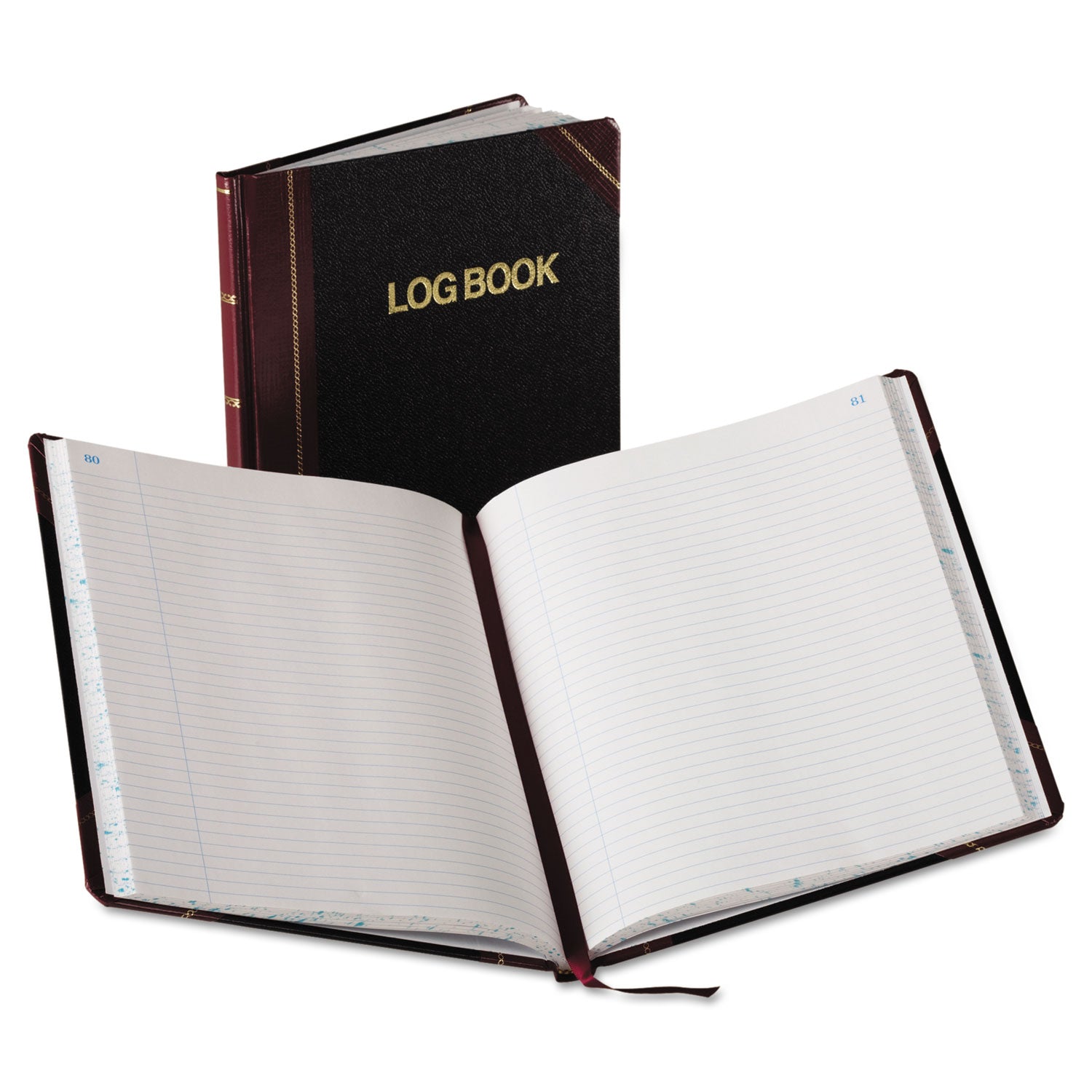 Log Book, List-Management Format with Medium/College Rule, Black/Red Cover, (150) 10.13 x 7.78 Sheets -