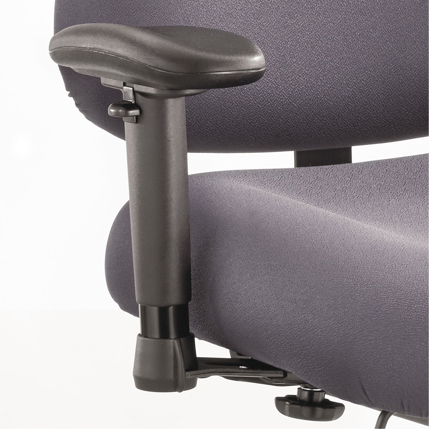 Height/Width-Adjustable T-Pad Arms for Safco Optimus Big/Tall High-Back Chairs, 4 x 10.25 x 11.5 to 14.5, Black, 2/Set -