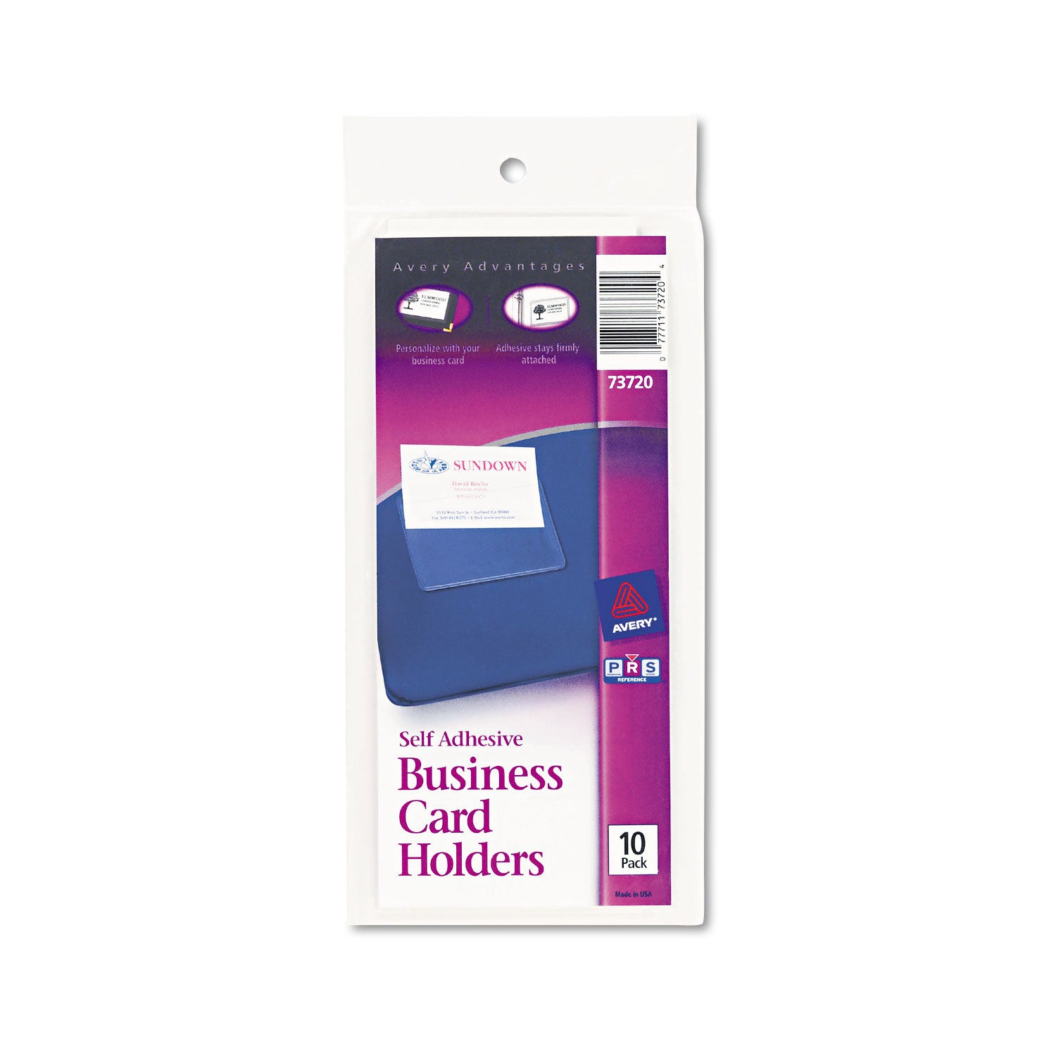 Self-Adhesive Top-Load Business Card Holders, Top Load, 3.5 x 2, Clear, 10/Pack -