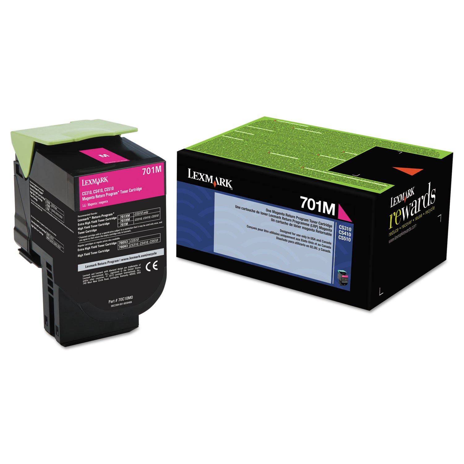 70C10M0 Return Program Toner, 1,000 Page-Yield, Magenta -