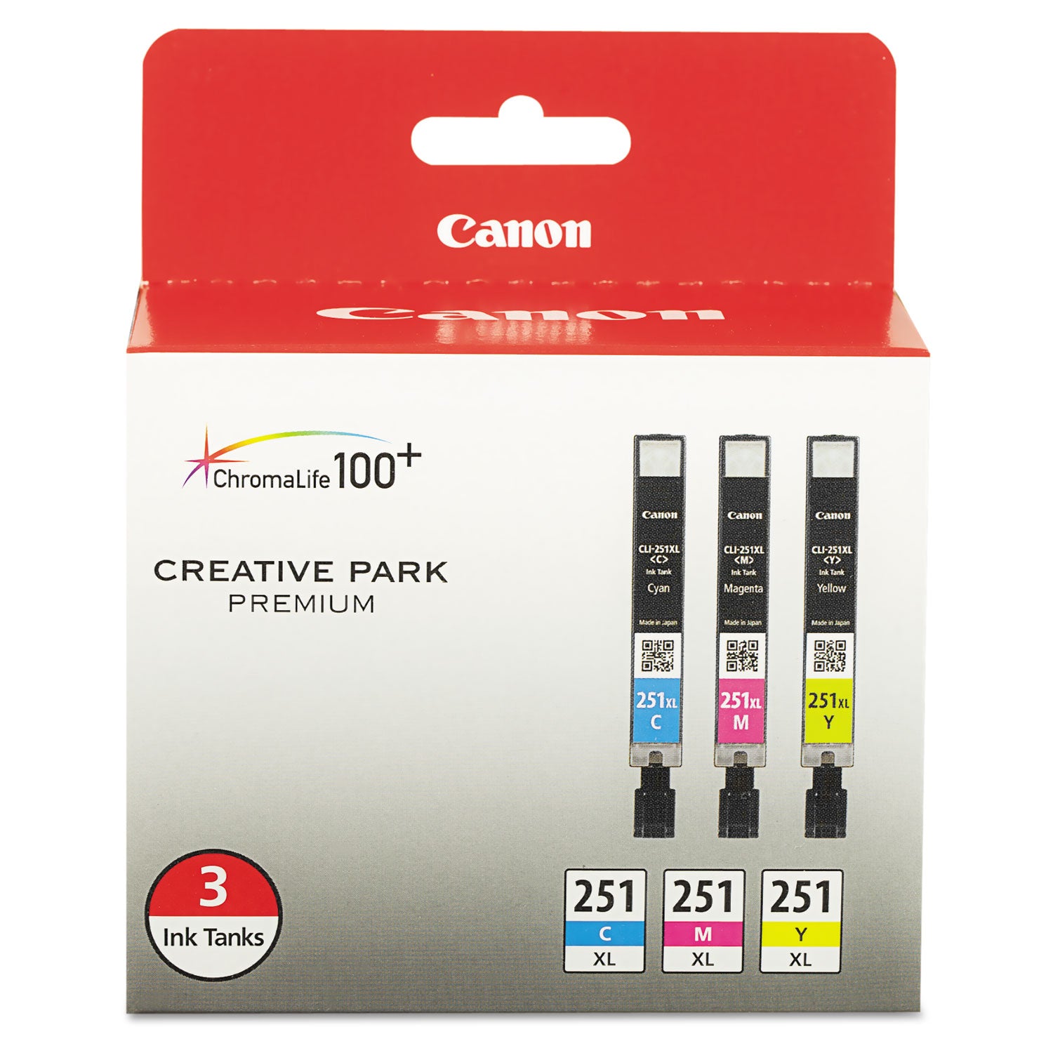 6449b009-cli-251xl-chromalife100+-high-yield-ink-695-page-yield-cyan-magenta-yellow_cnm6449b009 - 1