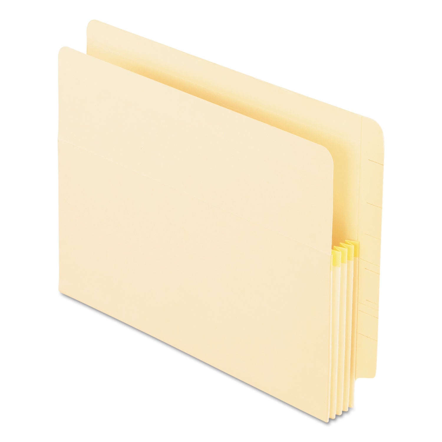 Manila Drop Front Shelf File Pockets with Rip-Proof-Tape Gusset Top, 3.5" Expansion, Letter Size, Manila, 25/Box -