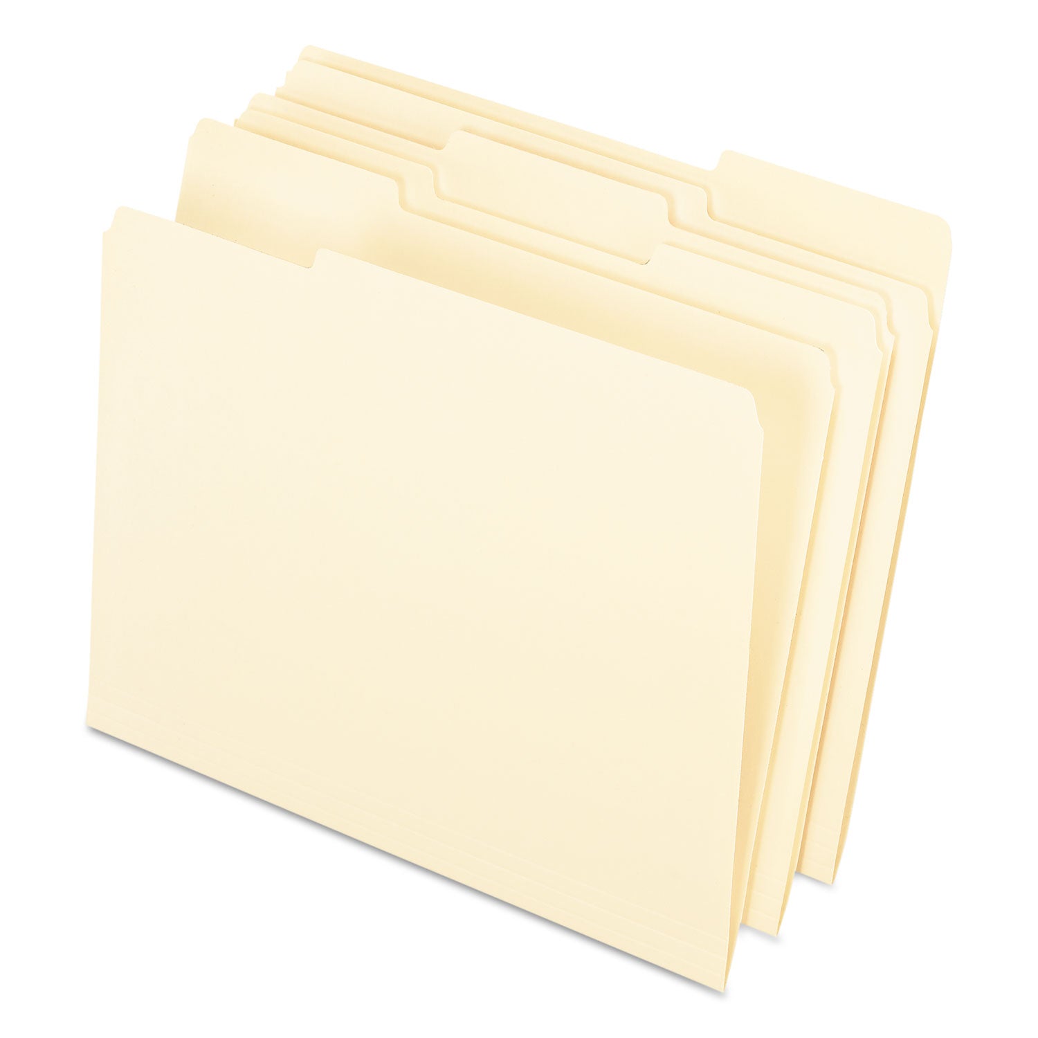 Interior File Folders, 1/3-Cut Tabs: Assorted, Letter Size, Manila, 100/Box -