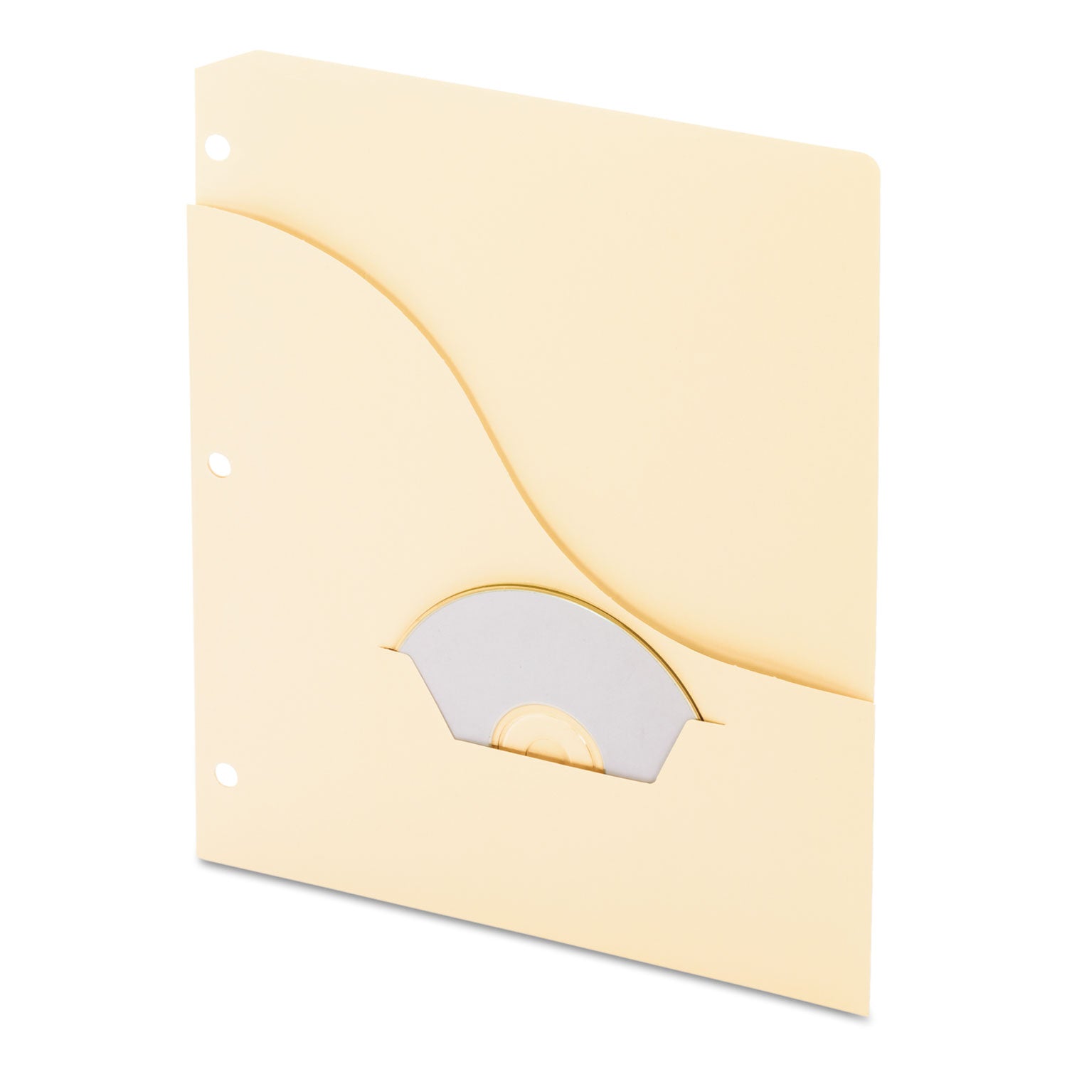 Pocket Project Folders, 3-Hole Punched, Letter Size, Manila, 15/Pack -