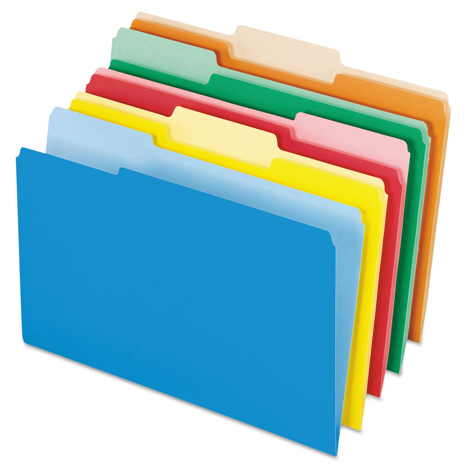 Interior File Folders, 1/3-Cut Tabs: Assorted, Legal Size, Assorted Colors, 100/Box -