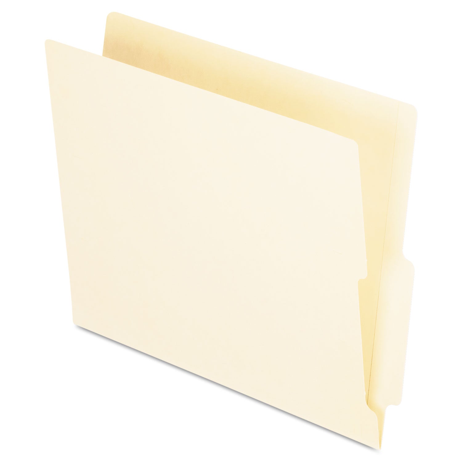 Manila End Tab Folders, 9.5" High Front, Straight 2-Ply Tabs, Letter Size, Manila, 100/Box -