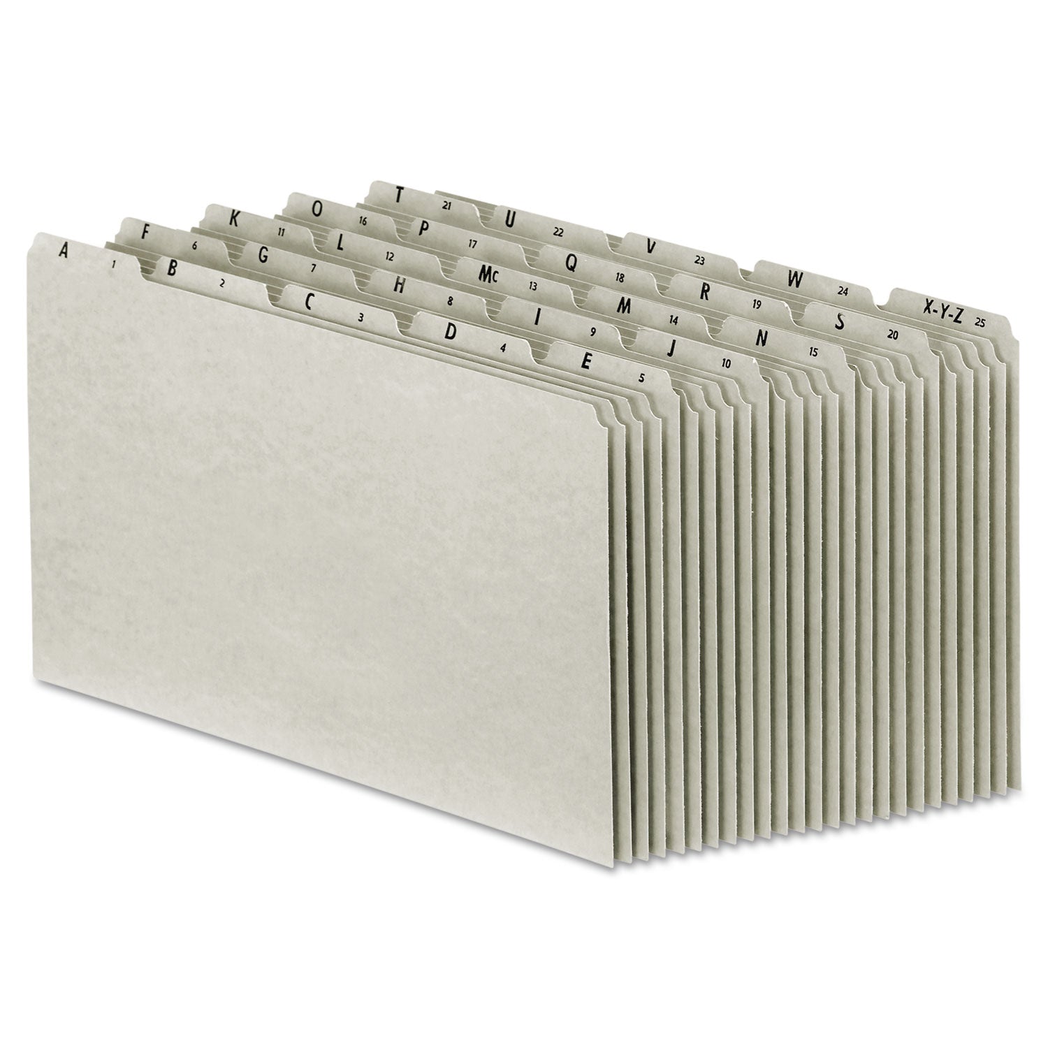 Top Tab A-Z File Guides, 1/5-Cut Top Tab, A to Z, 8.5 x 14, Gray, 25/Set -