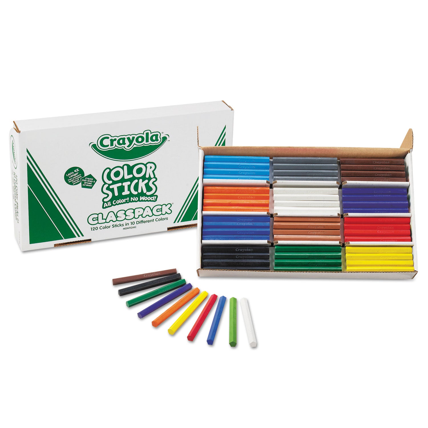 color-sticks-classpack-set-97-mm-assorted-lead-and-barrel-colors-120-pack_cyo688120 - 1