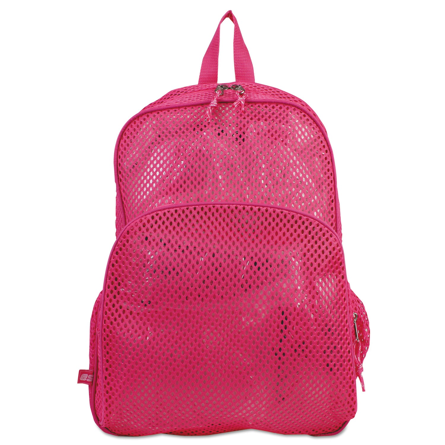 Mesh Backpack, Fits Devices Up to 17", Polyester, 12 x 5 x 18, Clear/English Rose -