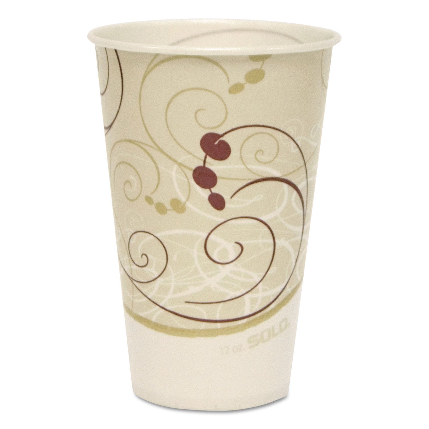 Symphony Treated-Paper Cold Cups, ProPlanet Seal, 12 oz, White/Beige/Red, 100/Bag, 20 Bags/Carton -