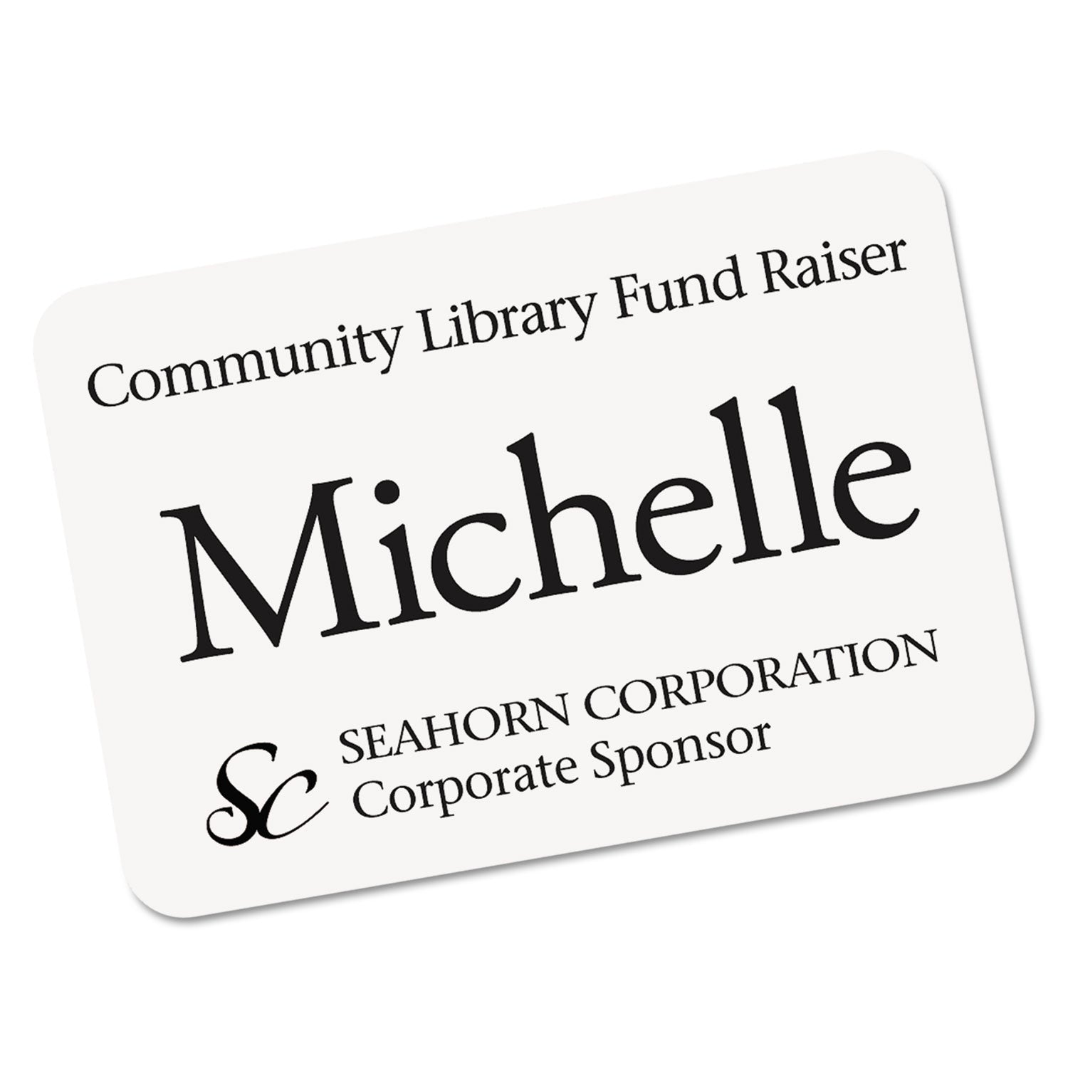 EcoFriendly Adhesive Name Badge Labels, 3.38 x 2.33, White, 80/Pack -
