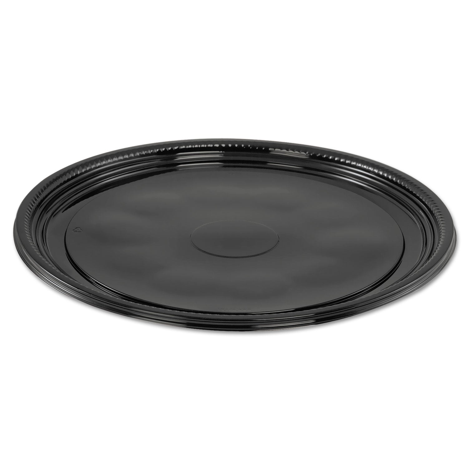 Caterline Casuals Thermoformed Platters, 12" Diameter, Black. Plastic, 25/Carton -