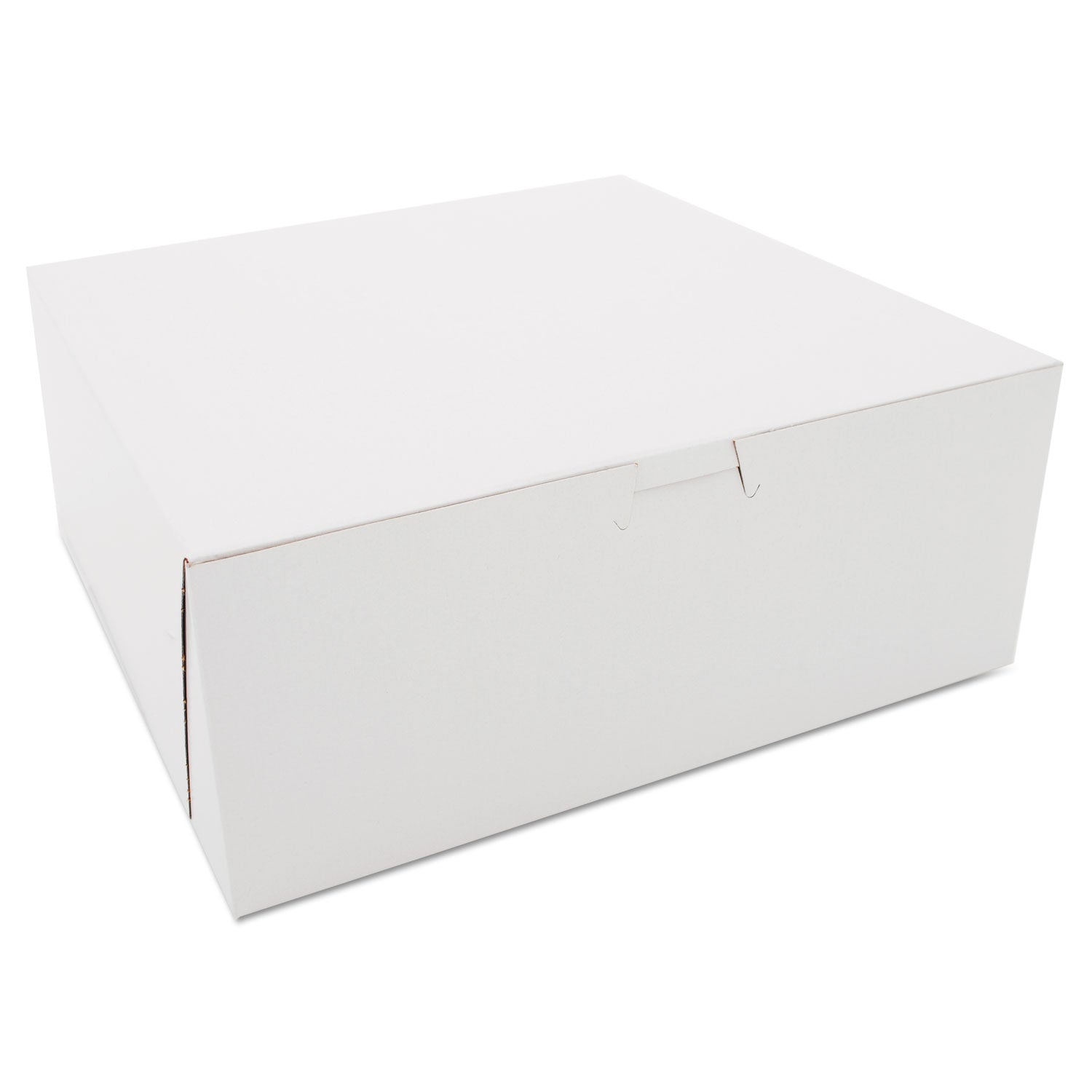 White One-Piece Non-Window Bakery Boxes, 10 x 10 x 4, White, Paper, 100/Carton -
