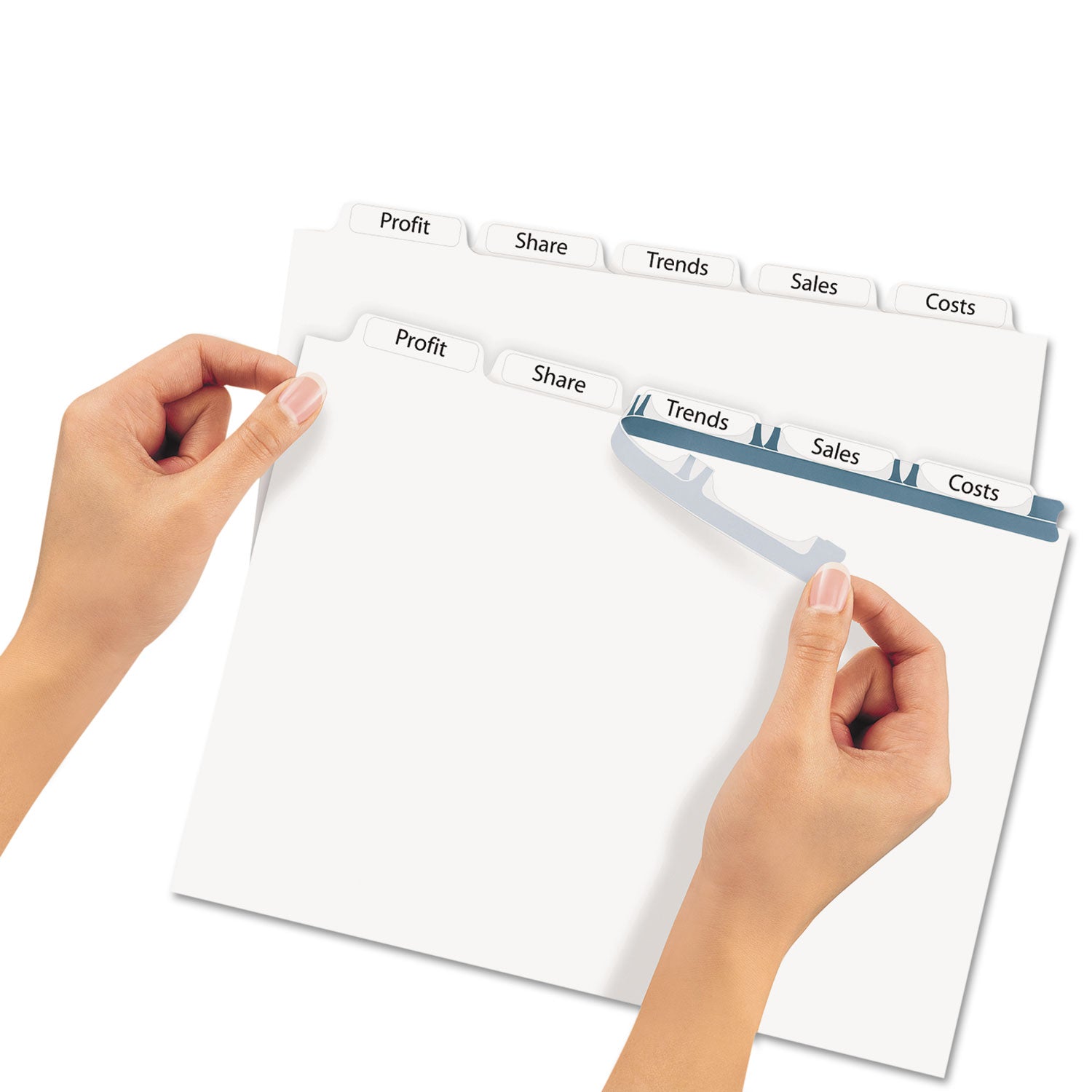 Print and Apply Index Maker Clear Label Dividers with Printable Label Strip and White Tabs, 5-Tab, 11 x 8.5, White, 1 Set -