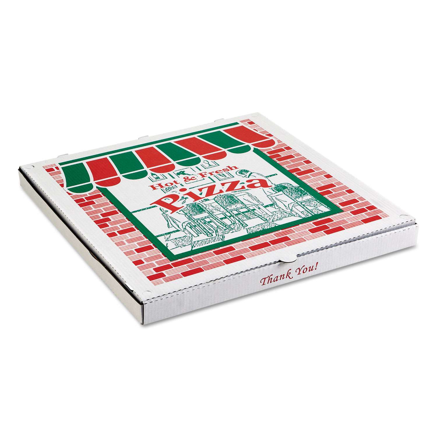 Corrugated Pizza Boxes, 8 X 8, Kraft/White, 50/Carton