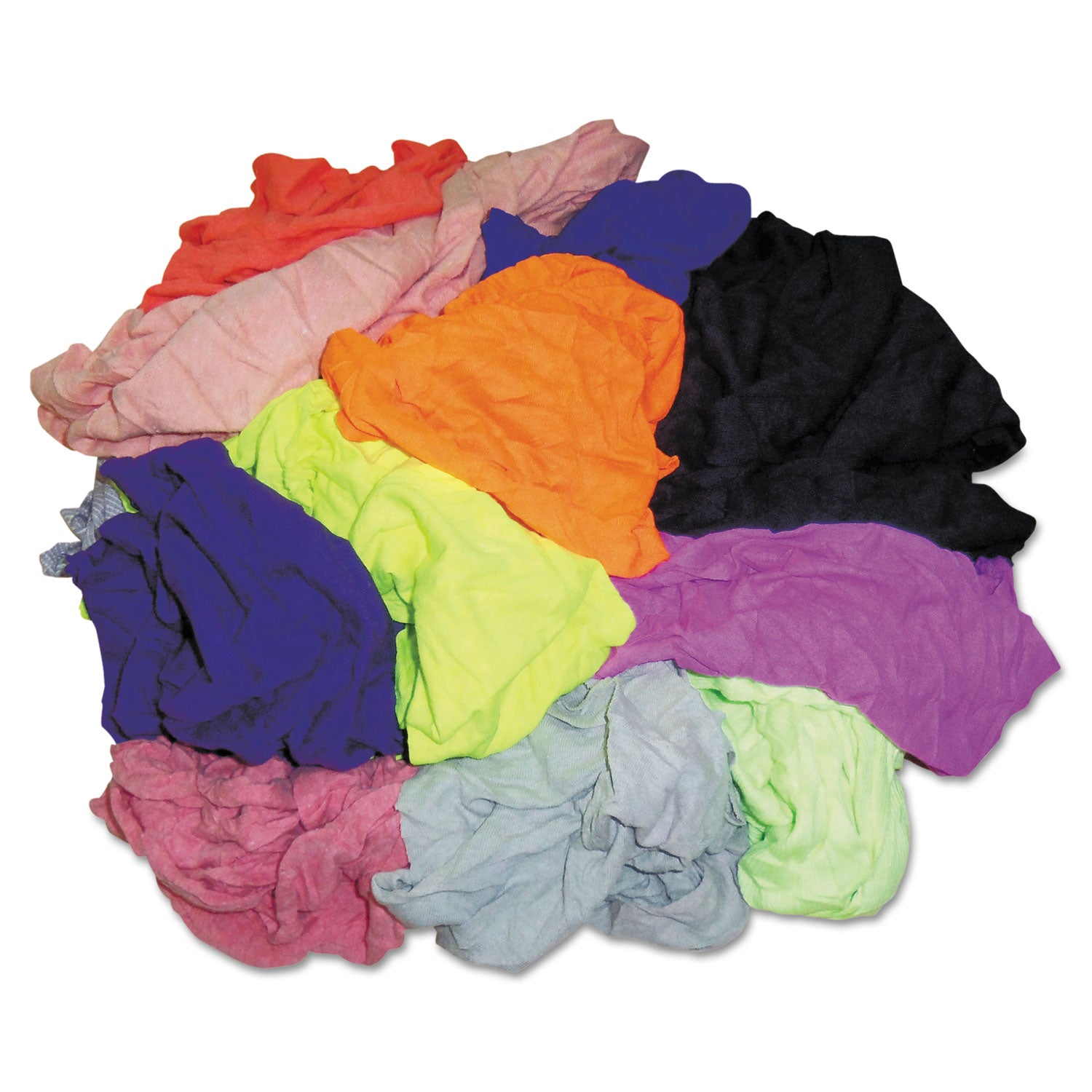 New Colored Knit Polo T-Shirt Rags, Assorted Colors, 10 Pounds/Carton -
