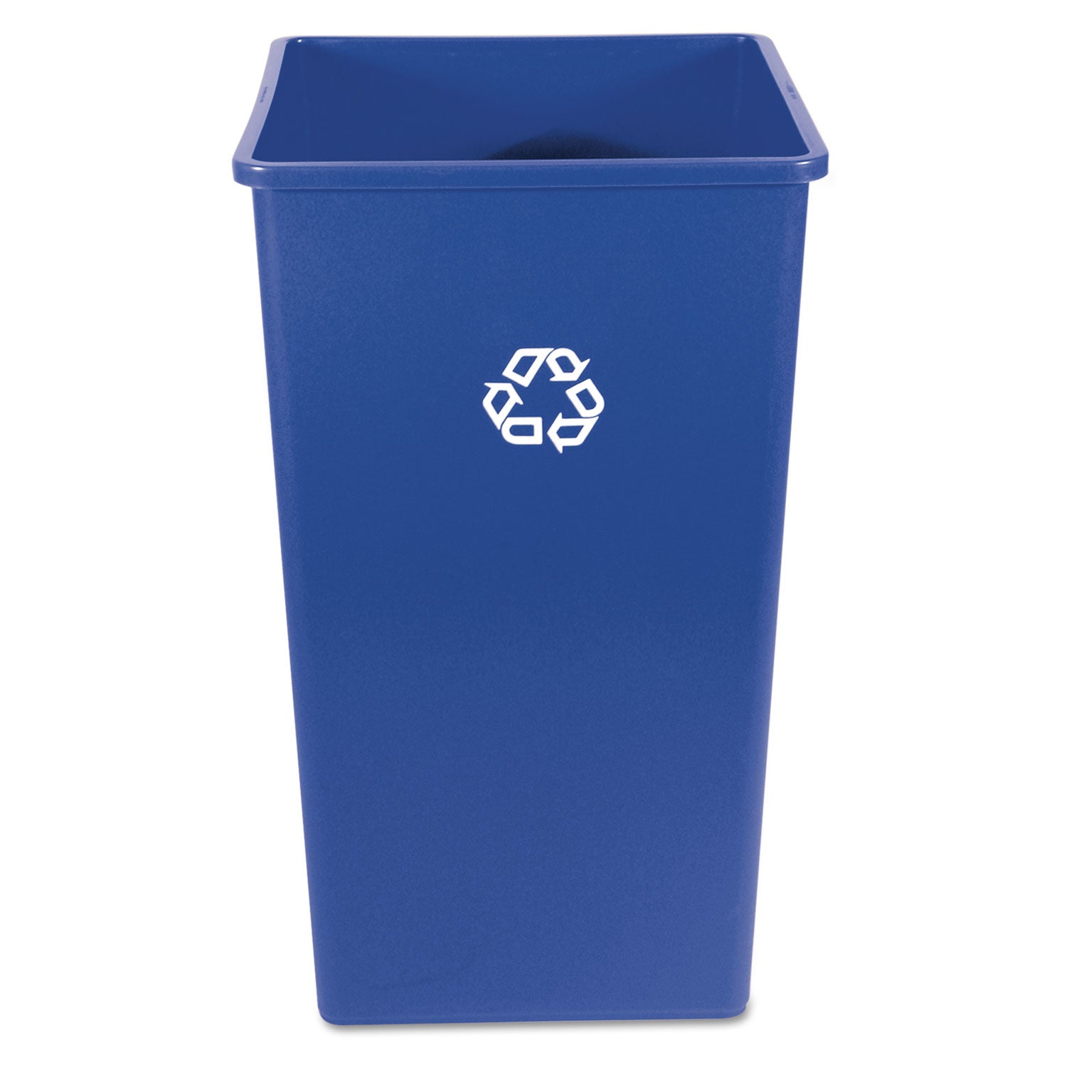 Square Recycling Container, 50 gal, Plastic, Blue -