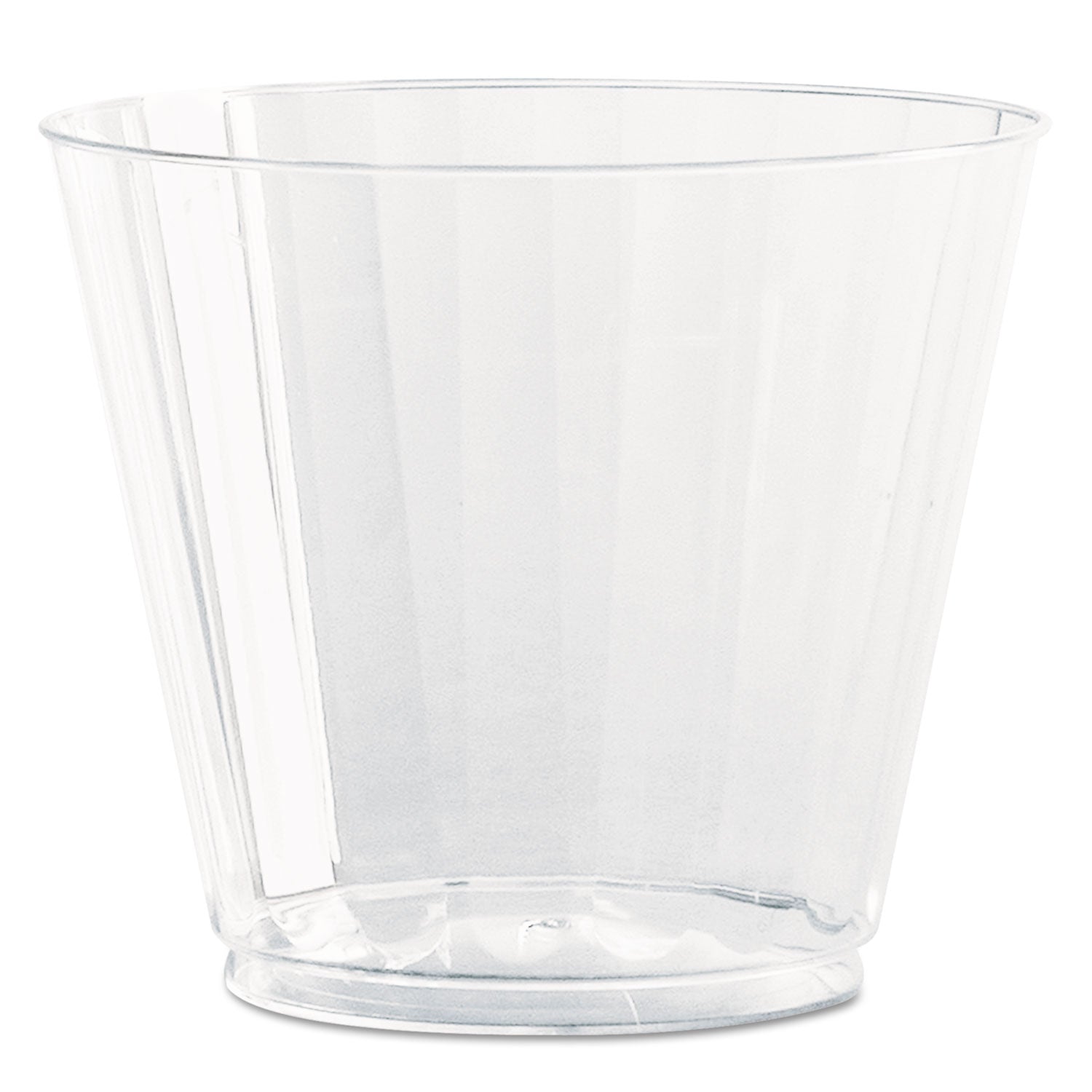Classic Crystal Plastic Tumblers, 9 oz, Clear, Fluted, Squat, 20/Pack, 12 Packs/Carton -