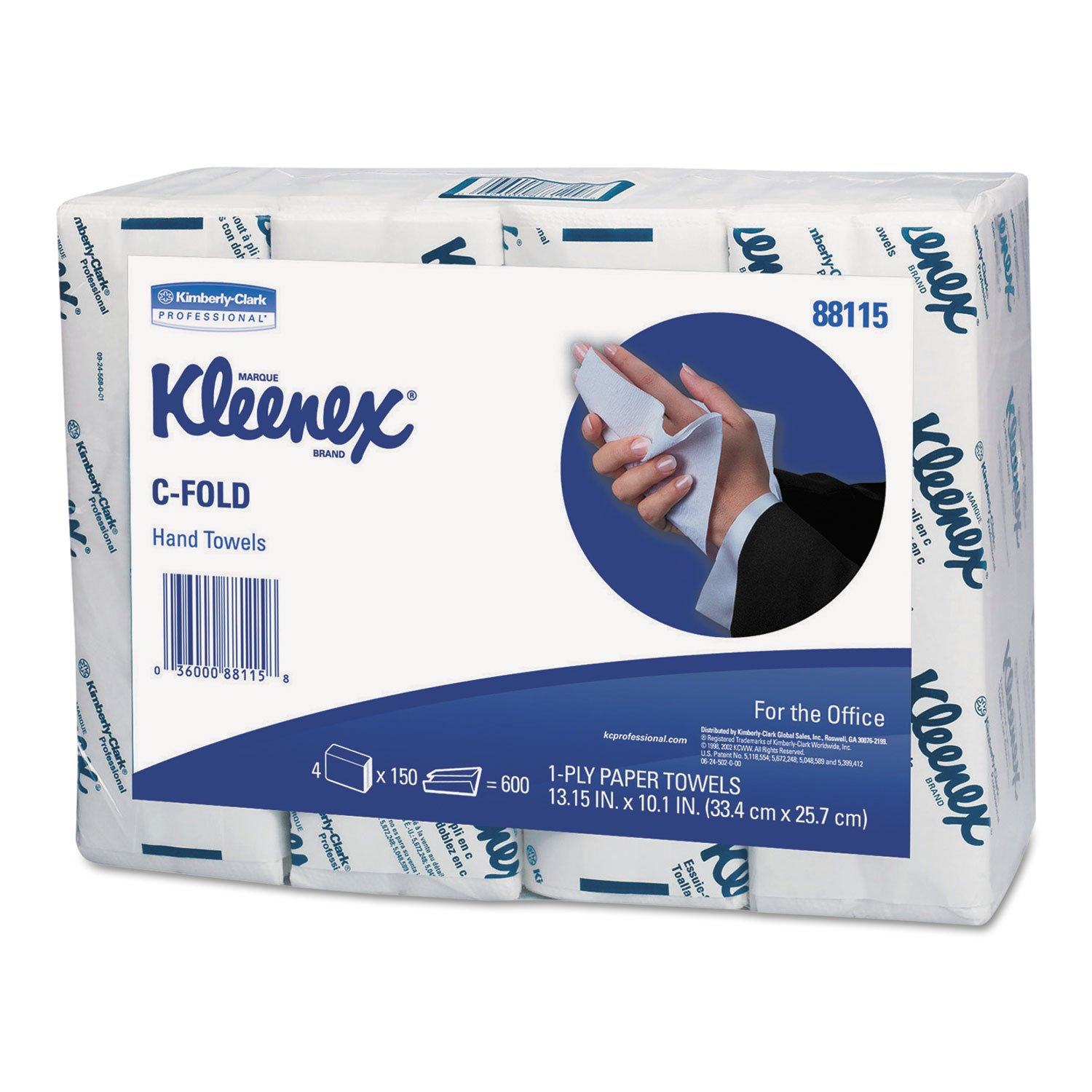 C-Fold Paper Towels for Business, Absorbency Pockets, 1-Ply, 10.13 x 13.15, White, 150/Pack, 16 Packs/Carton -