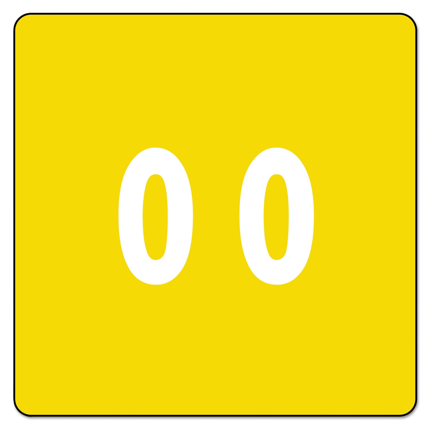 Numerical End Tab File Folder Labels, 0, 1.5 x 1.5, Yellow, 250/Roll -