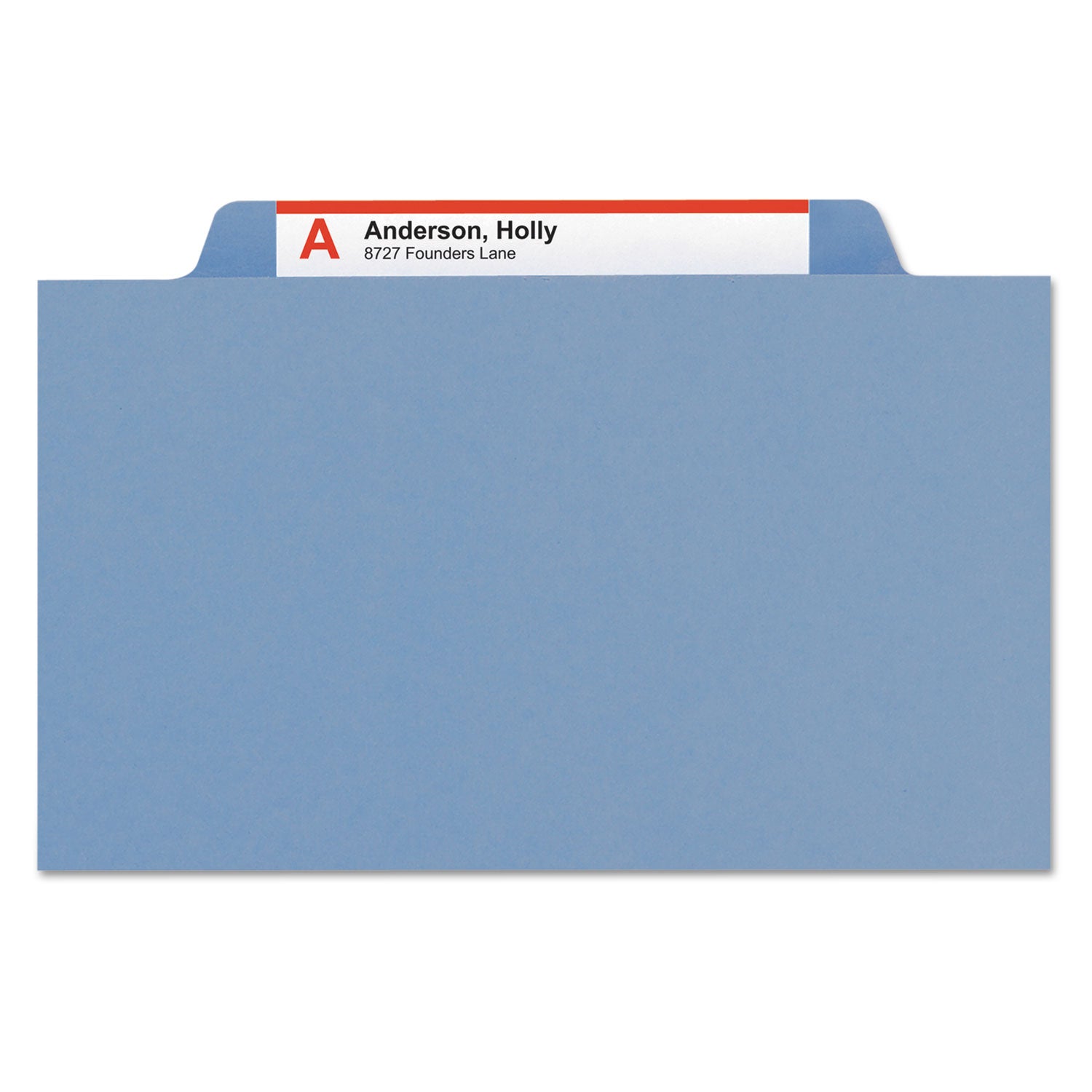 Top Tab Classification Folders, Four SafeSHIELD Fasteners, 2" Expansion, 1 Divider, Letter Size, Blue Exterior, 10/Box -